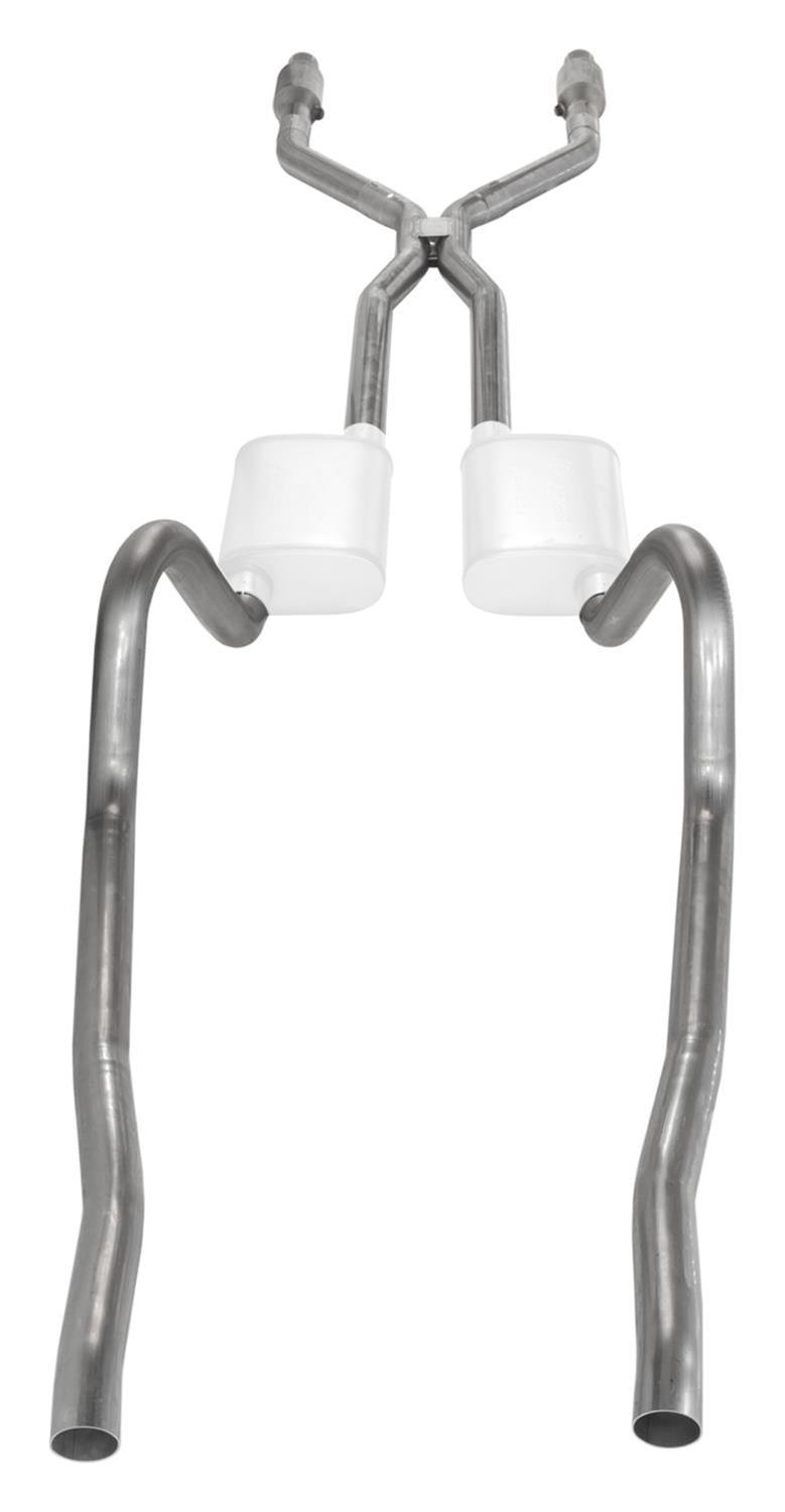 Pypes Header/Crossmember-Back Exhaust Systems SMA940E Systems, Crossmember Back w/H-Pipe System 75-76 Mopar A-Body Split Rear Dual Exit 2.5 in Intermediate thumbnail 3