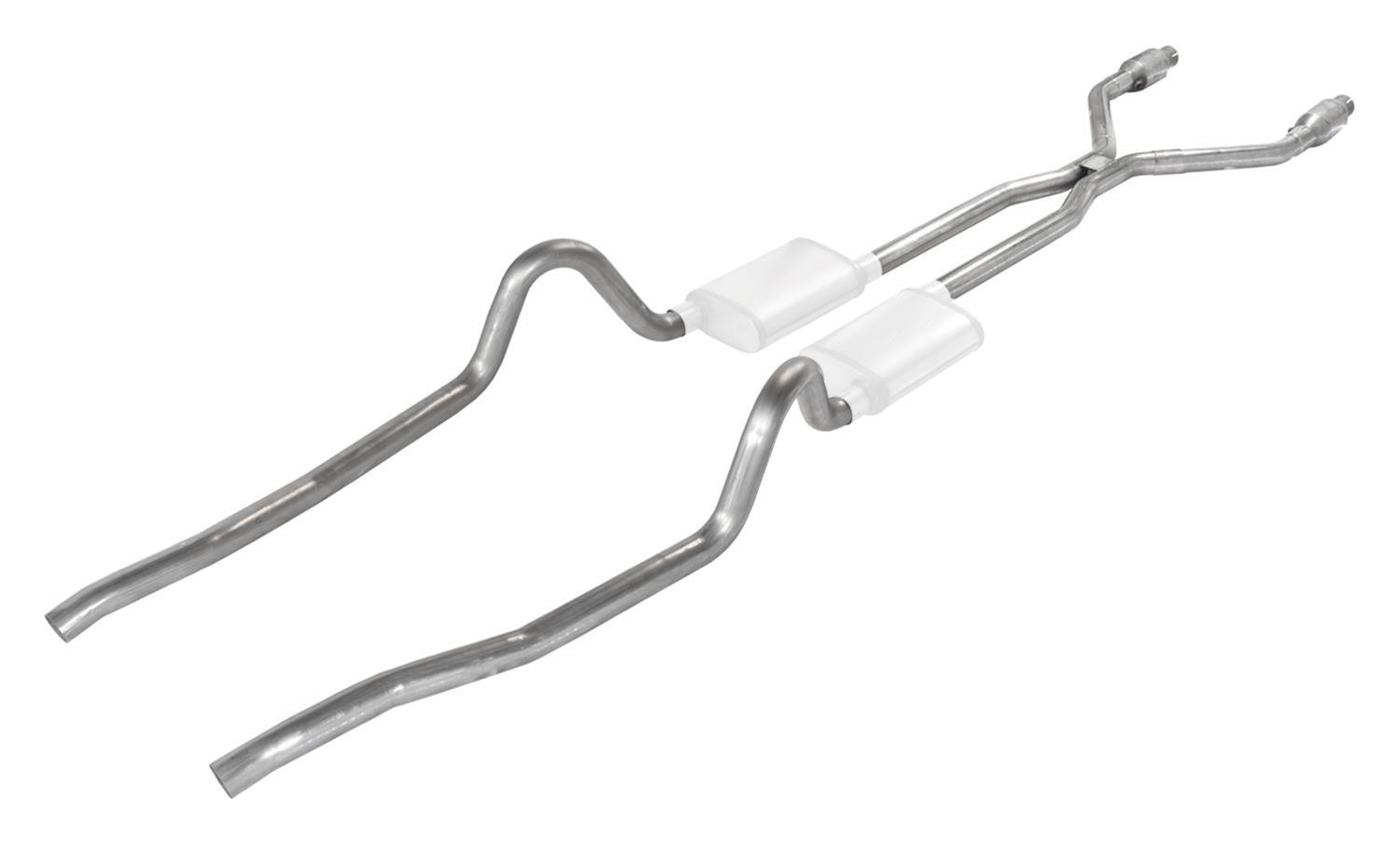 Pypes Header/Crossmember-Back Exhaust Systems SMA940E Systems, Crossmember Back w/H-Pipe System 75-76 Mopar A-Body Split Rear Dual Exit 2.5 in Intermediate