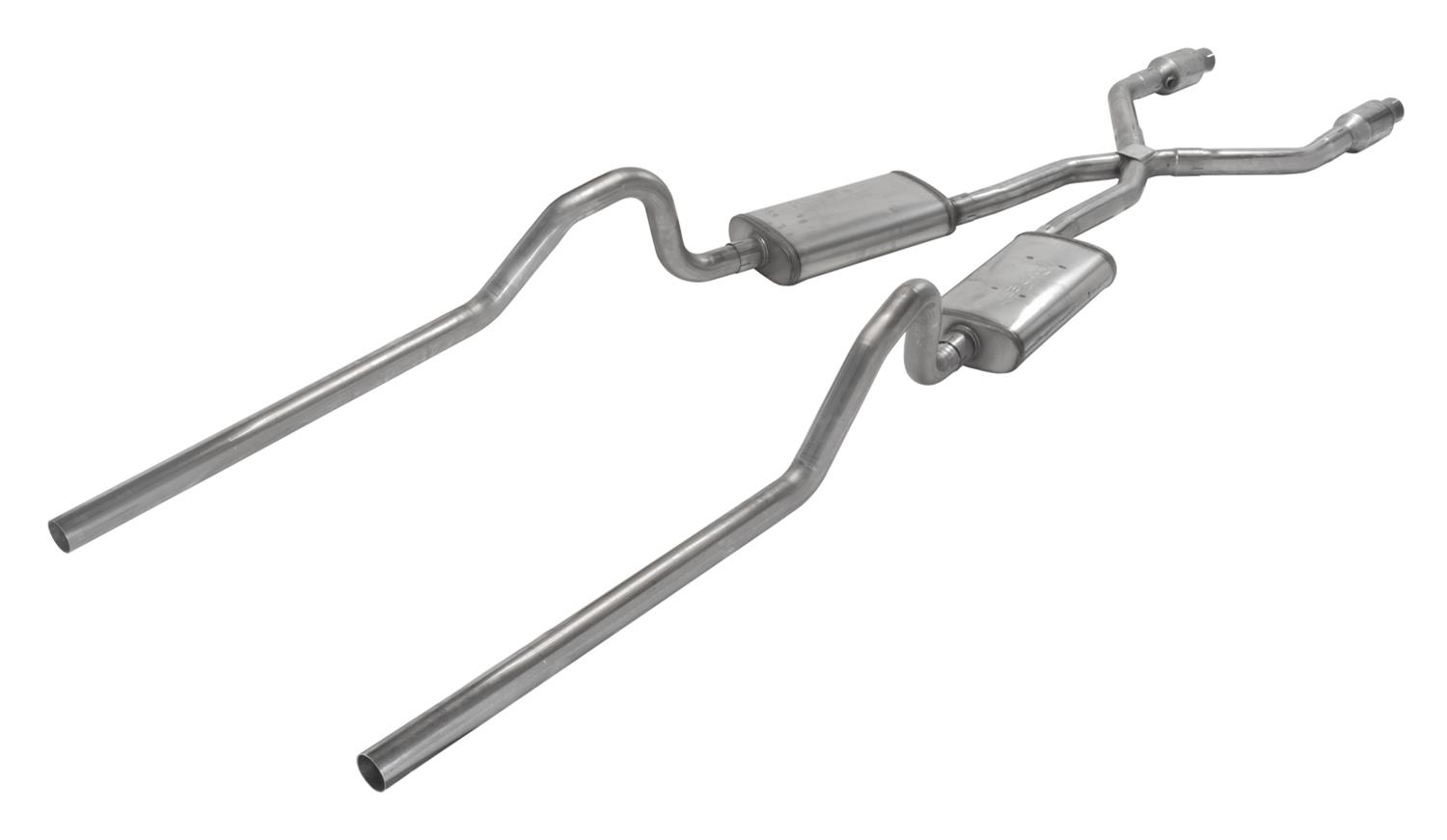 Pypes Street Pro Exhaust Systems SMB910S33E Systems, Crossmember Back w/X-Pipe, 75-80 Corvette C3 Split Rear Dual Exit 2.5 in Intermediate