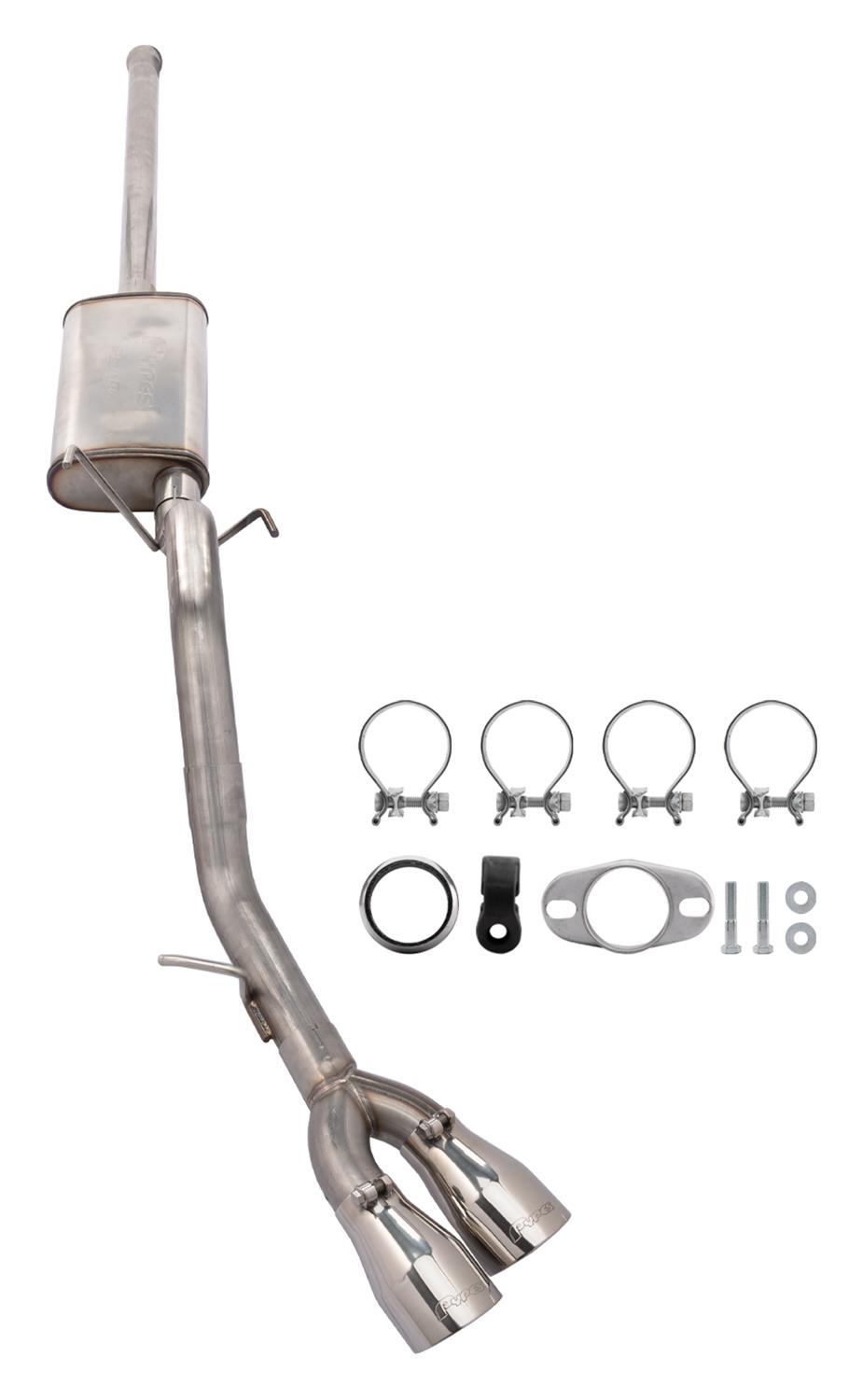 Pypes Street Pro Exhaust Systems STT20S System, 2.50 in., Cat-Back, 409 Stainless Steel, Muffler, Dual 4.0 in., 304 Polished Stainless Steel Tips, Toyota, Kit thumbnail 4