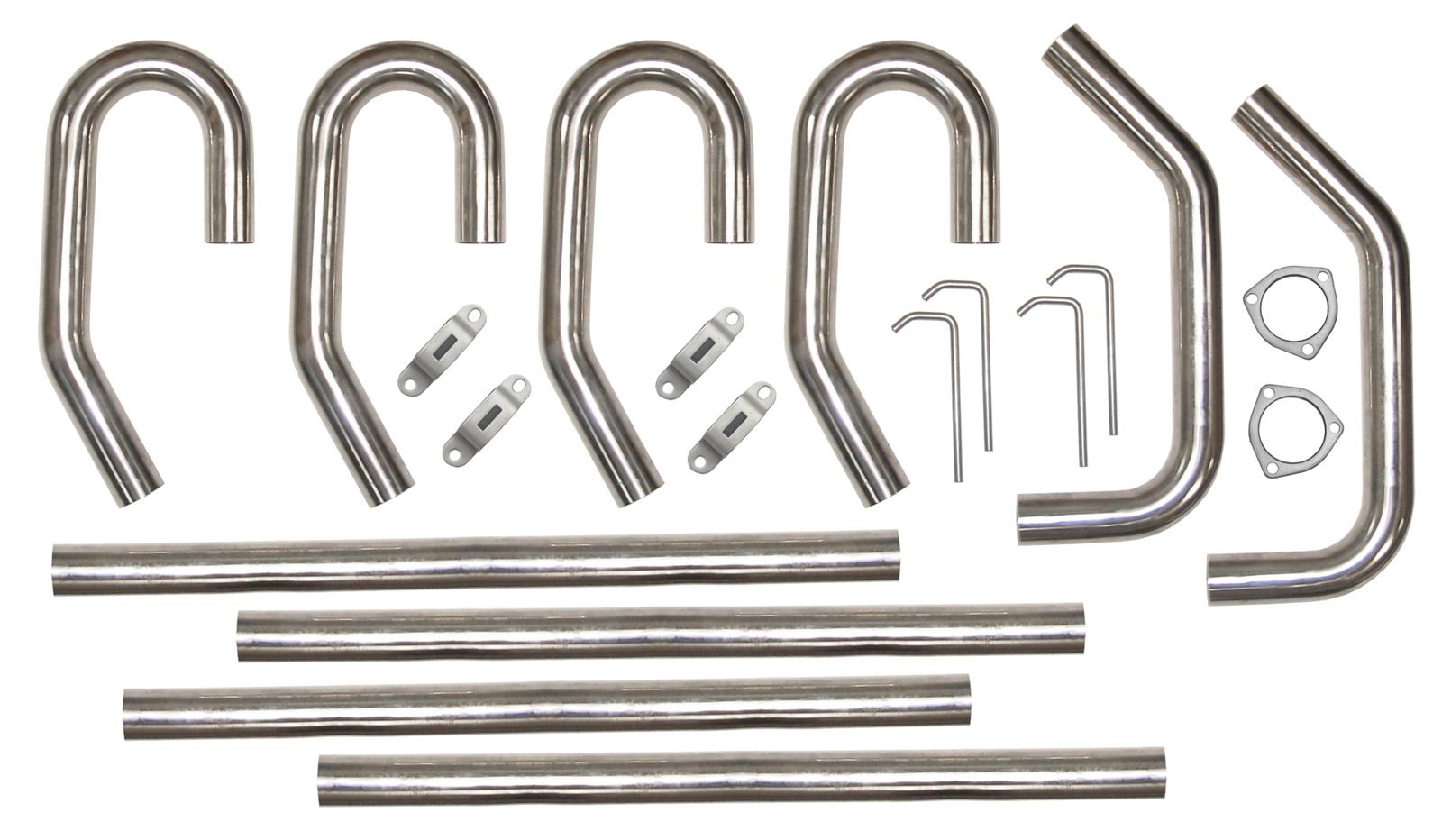 Pypes Stainless Steel Universal Builders System Kits SVV10 Exhaust System, No-Muffler, Header-Back, Steel, Universal, Kit