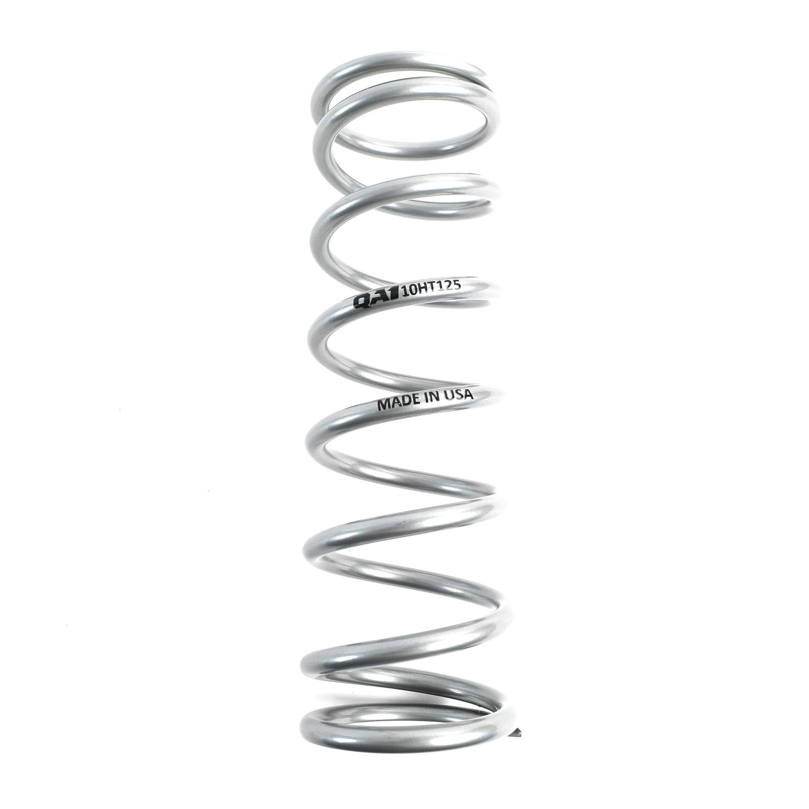 QA1 2-1/2in ID High Travel Spring - 10in Length x 125lbs/in - Silver Powder Coated