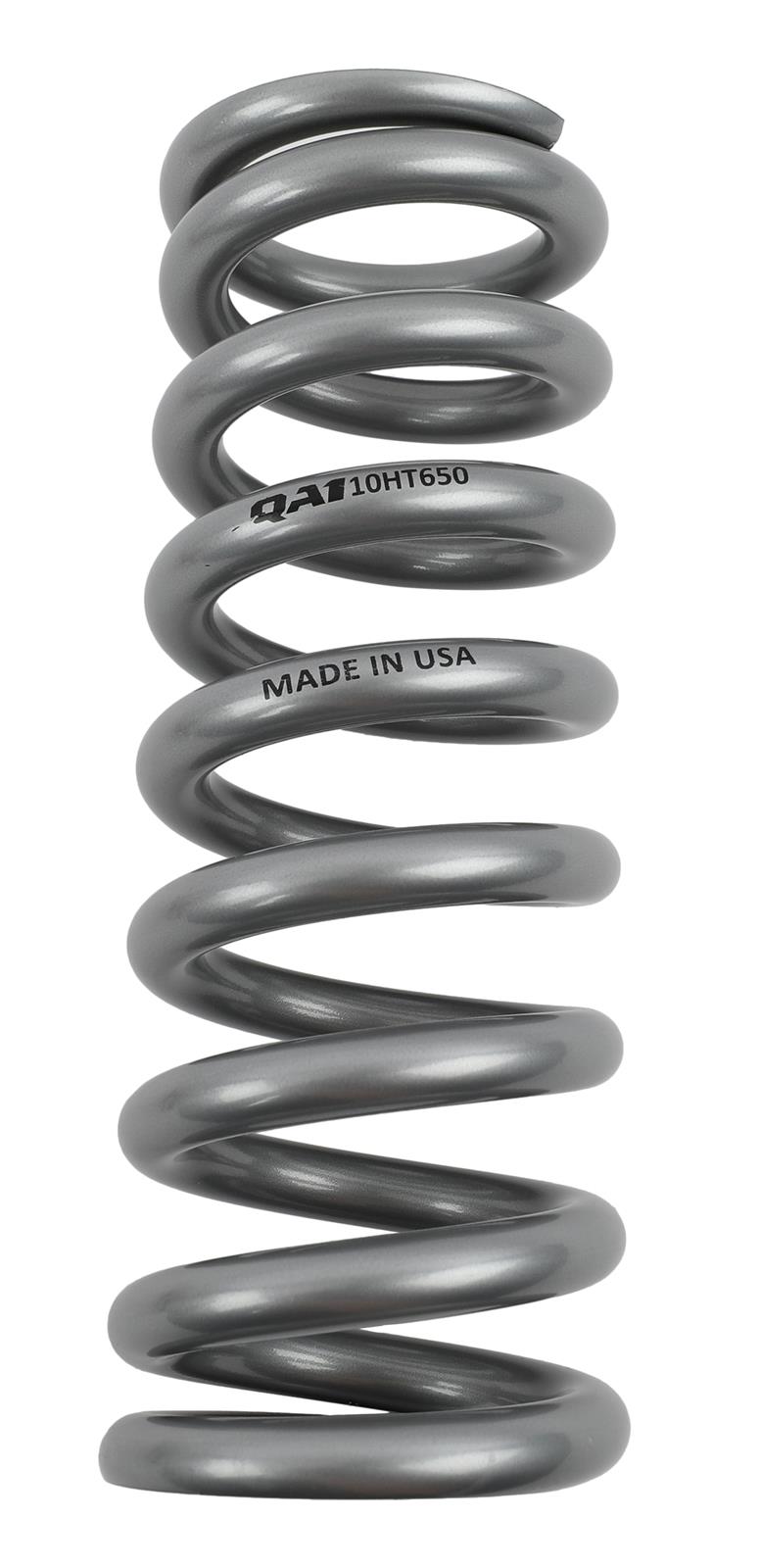 QA1 2-1/2in ID High Travel Spring - 10in Length x 650lbs/in - Silver Powder Coated thumbnail 2