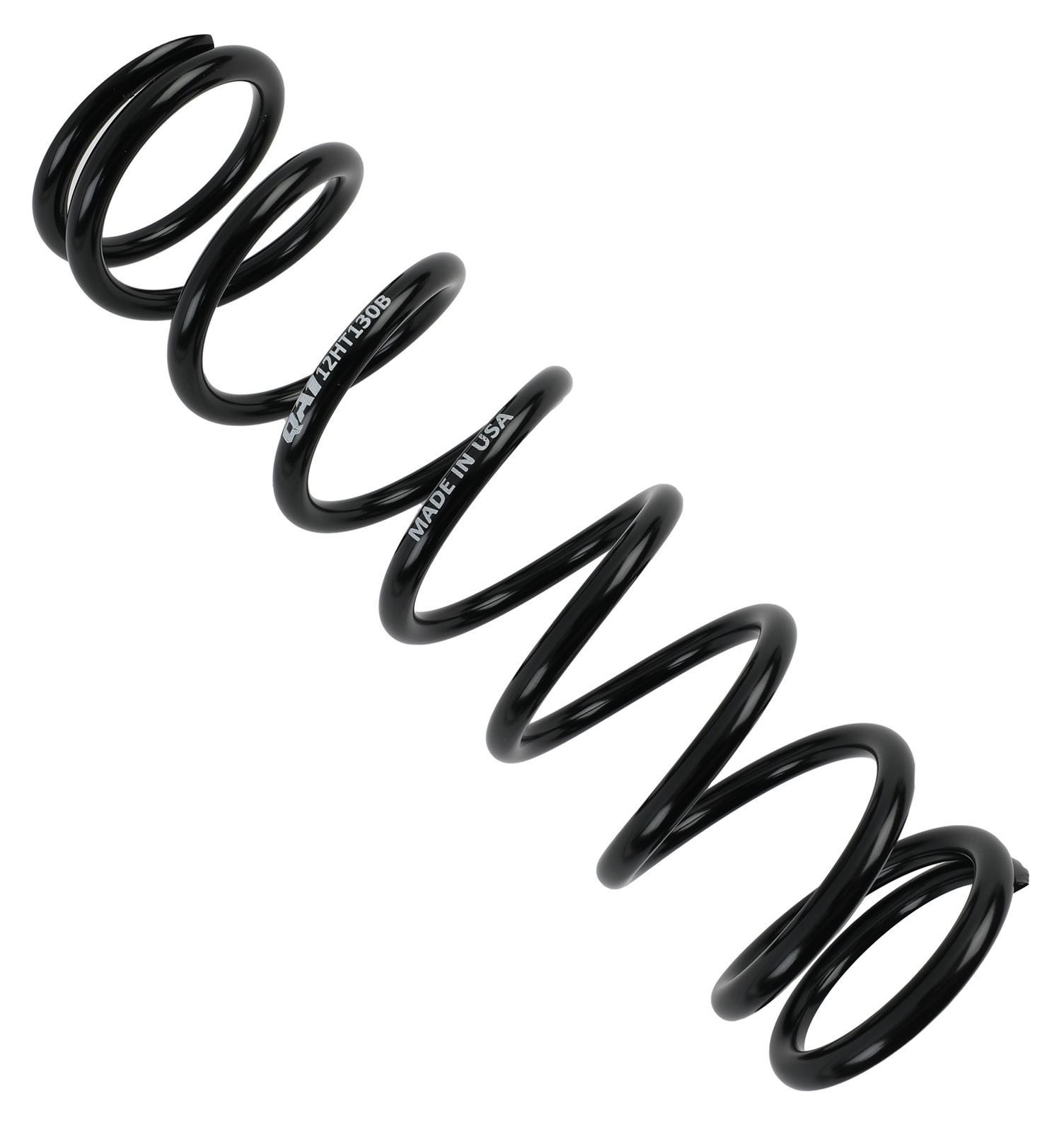 QA1 2-1/2in ID High Travel Spring - 12in Length x 130lbs/in - Black Powder Coated