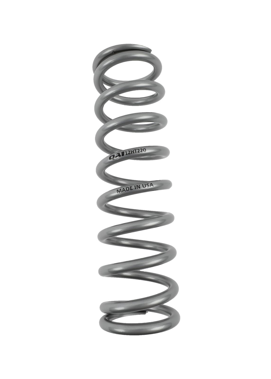 QA1 2-1/2in ID High Travel Spring - 12in Length x 220lbs/in - Silver Powder Coated thumbnail 2