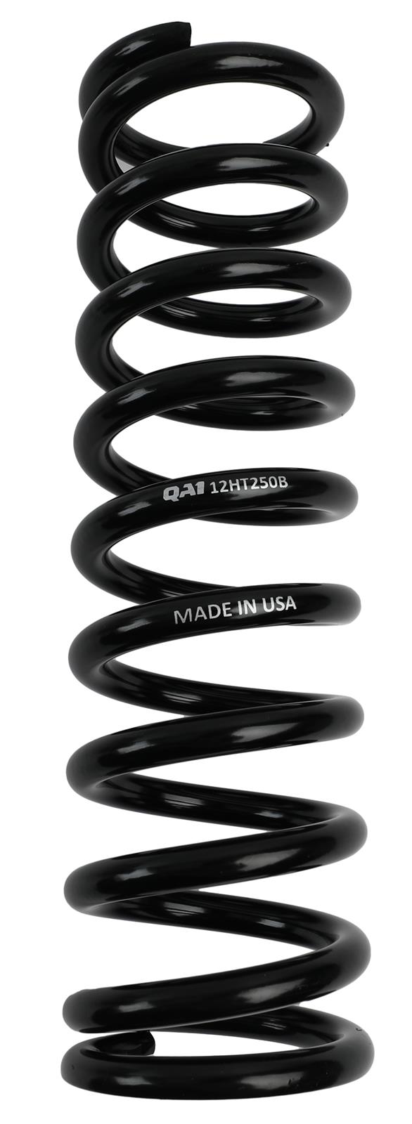 QA1 2-1/2in ID High Travel Spring - 12in Length x 250lbs/in - Black Powder Coated