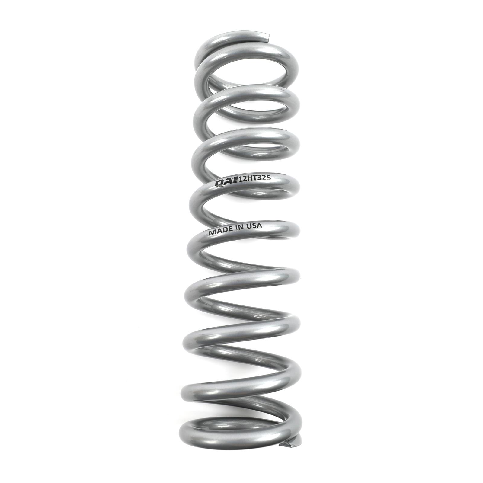 QA1 2-1/2in ID High Travel Spring - 12in Length x 325lbs/in - Silver Powder Coated
