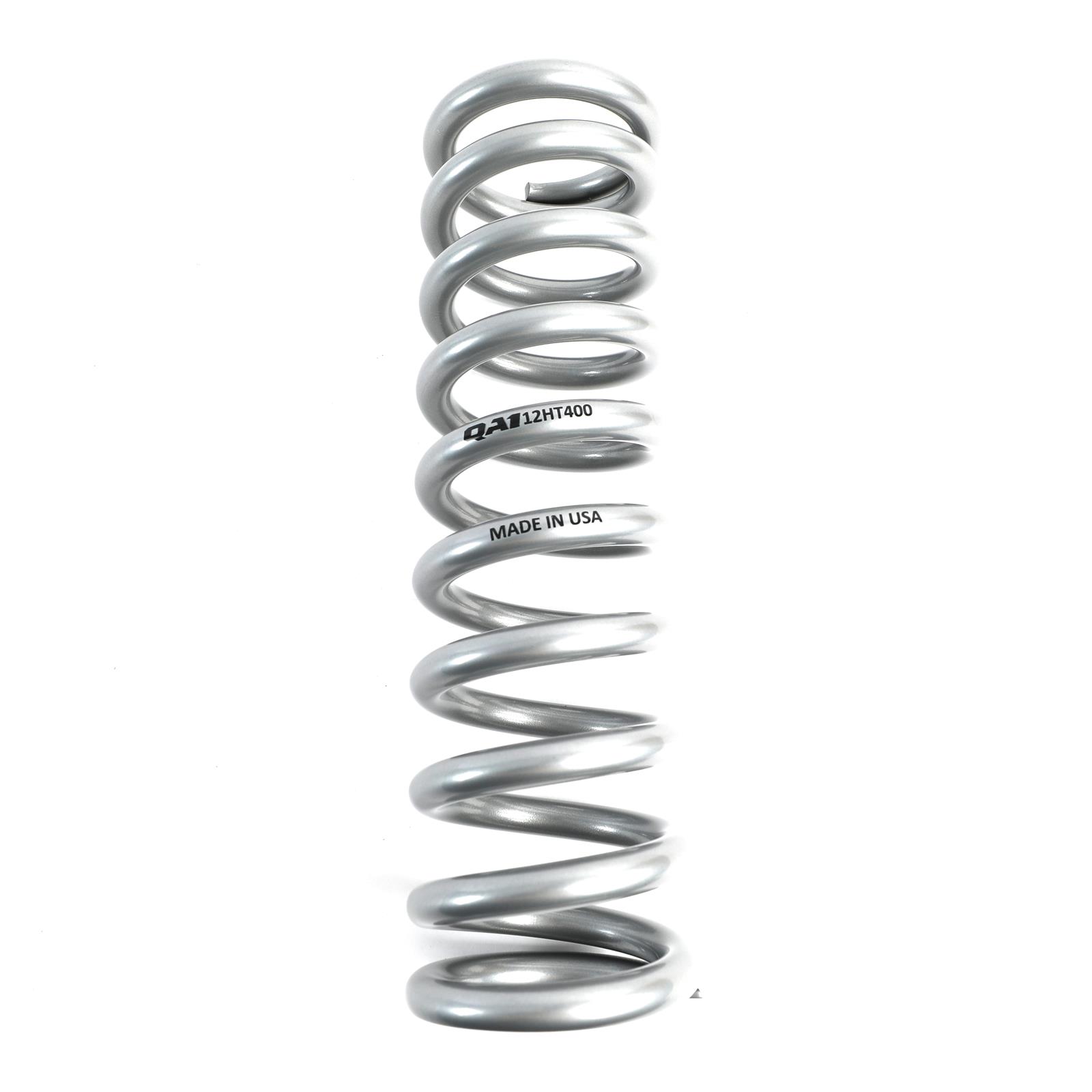 QA1 2-1/2in ID High Travel Spring - 12in Length x 400lbs/in - Silver Powder Coated