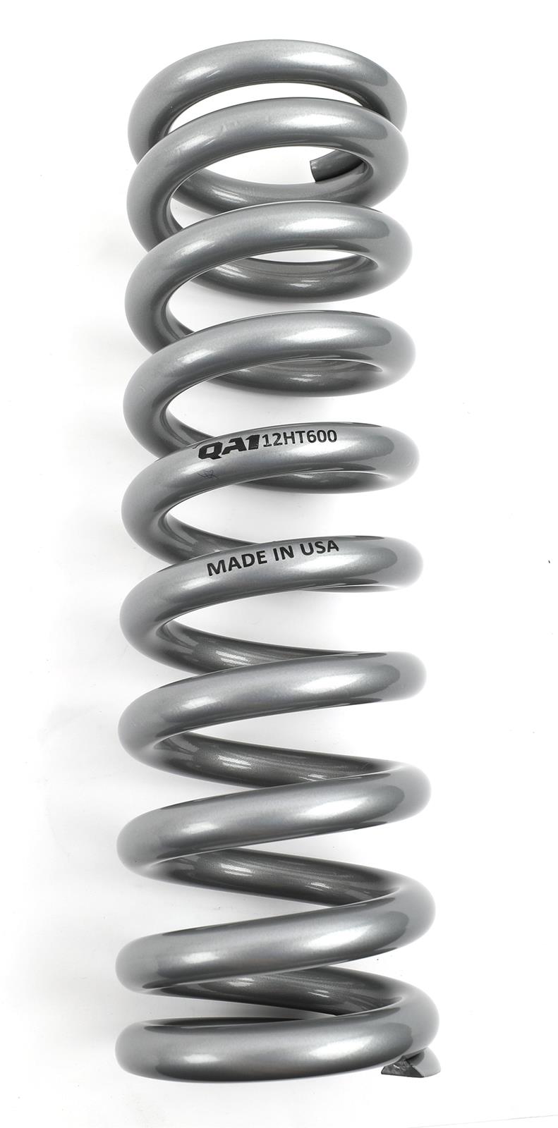QA1 2-1/2in ID High Travel Spring - 12in Length x 600lbs/in - Silver Powder Coated thumbnail 2