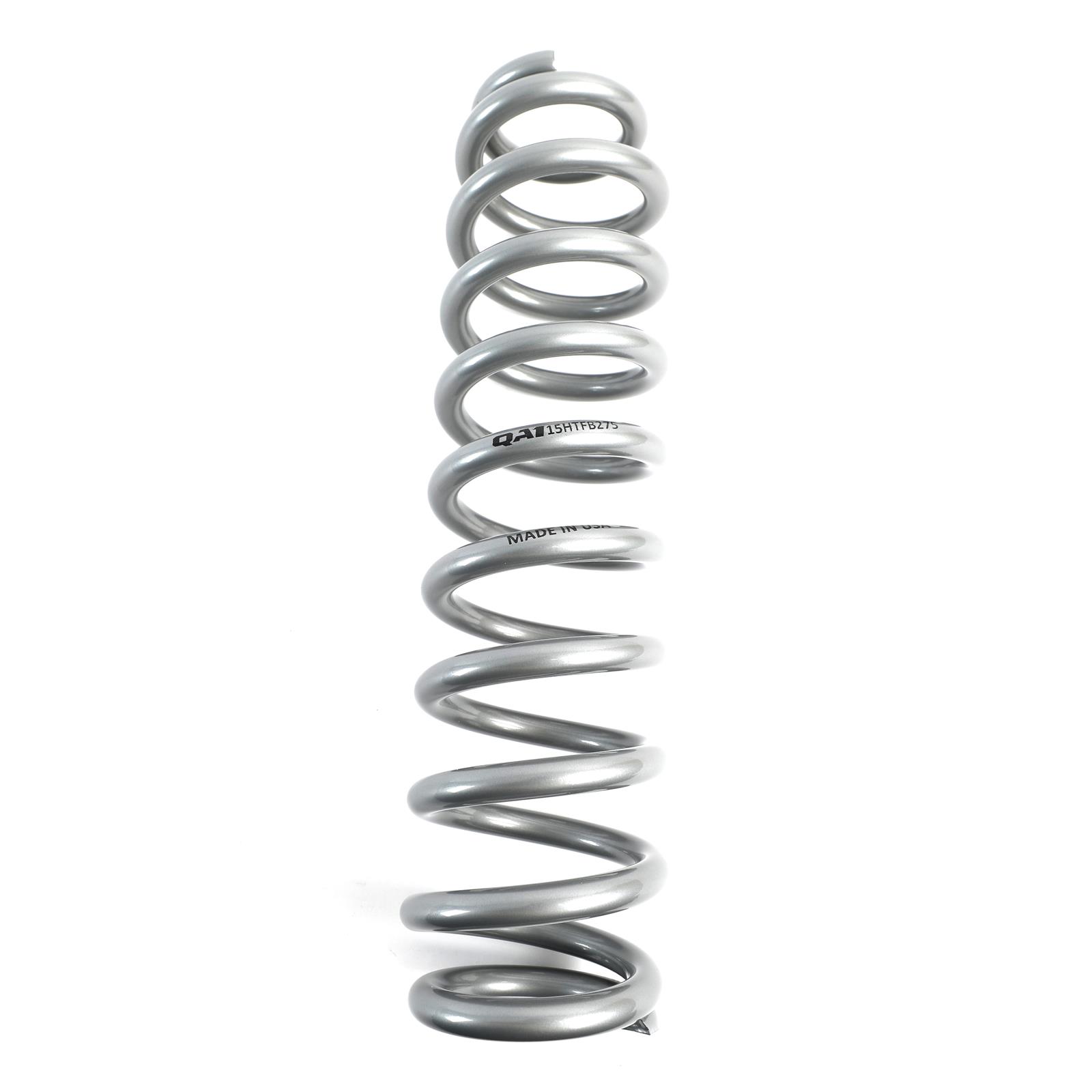 QA1 2-1/2in ID High Travel Spring - 15in Length x 275lbs/in - Silver Powder Coated