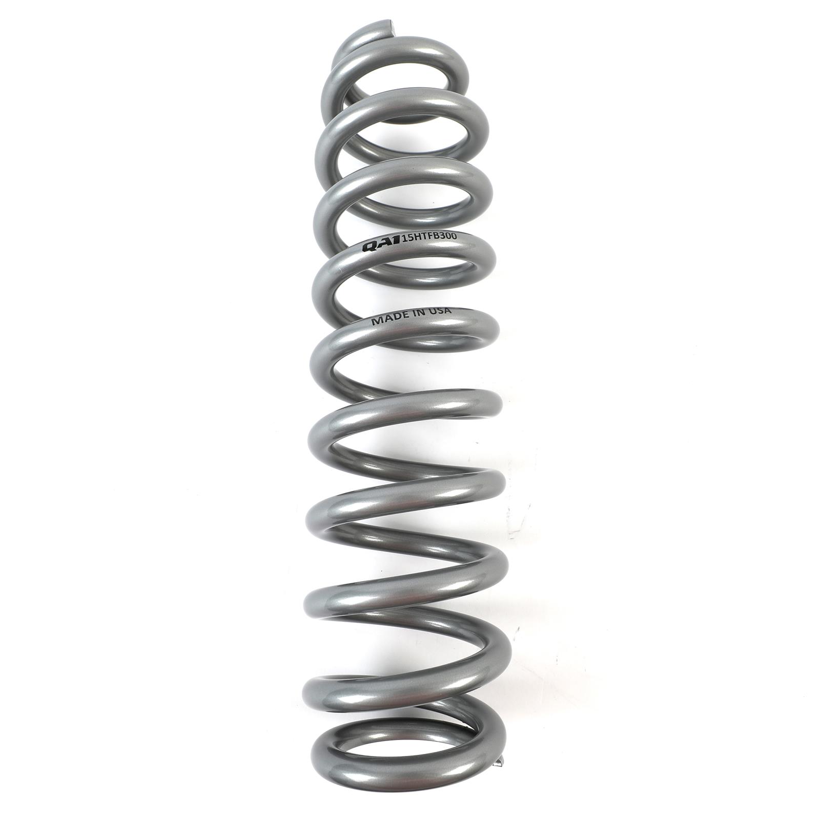 QA1 2-1/2in ID High Travel Spring - 15in Length x 300lbs/in - Silver Powder Coated