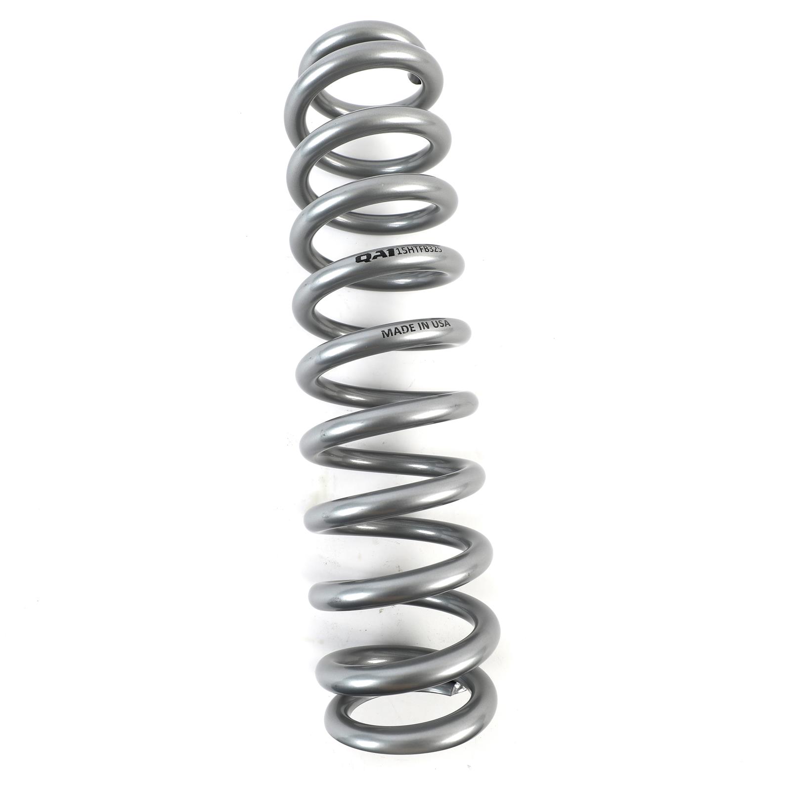 QA1 2-1/2in ID High Travel Spring - 15in Length x 325lbs/in - Silver Powder Coated