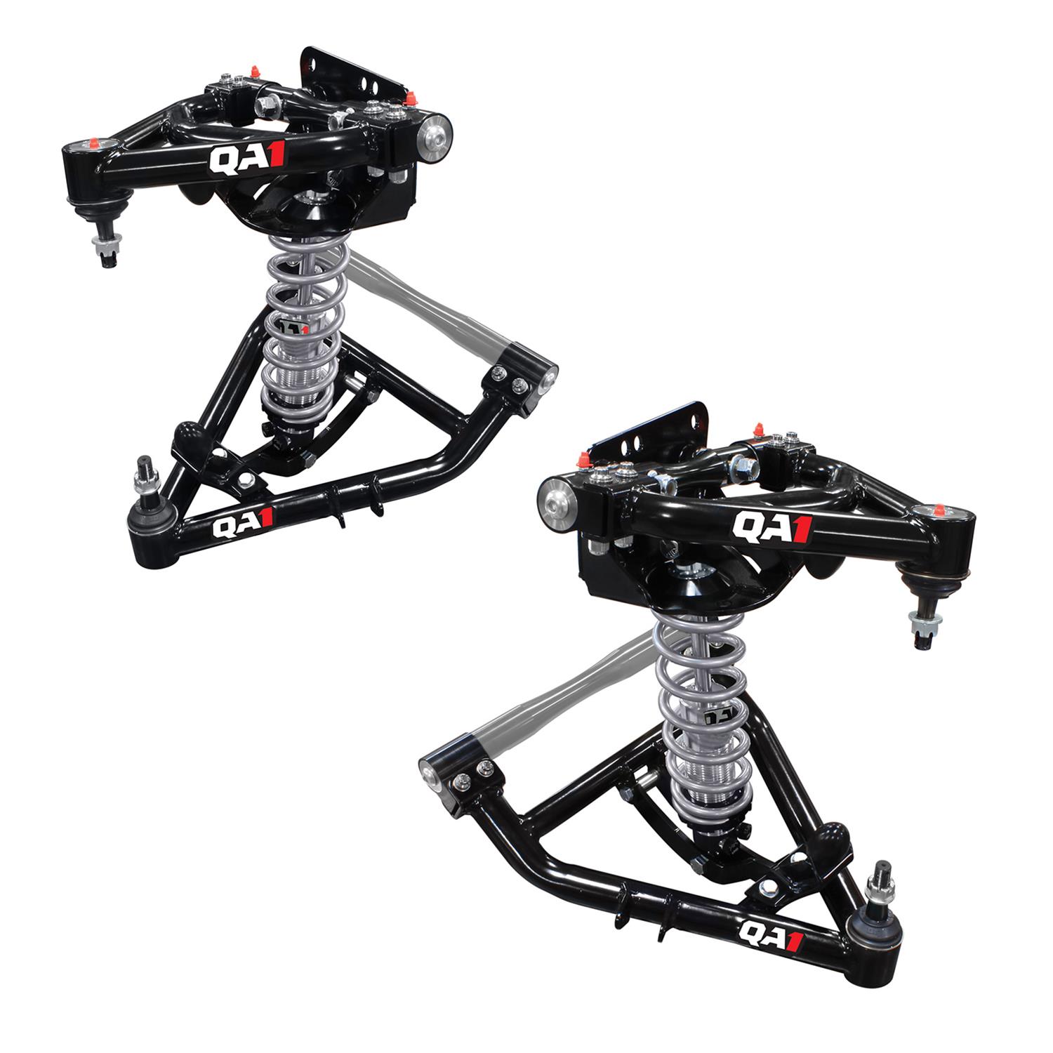 QA1 1967-91 C20/R20 Front Coilover Conversion Systems 52619-S850 Conversion, Single Adjustable Shocks, 850 lb. Spring Rate, Upper and Lower Control Arms, Tubular, Black Powdercoated, Chevy, GMC, Kit