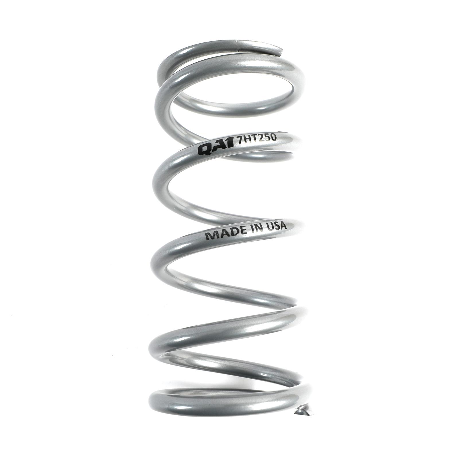 QA1 2-1/2in ID High Travel Spring - 7in Length x 250lbs/in - Silver Powder Coated