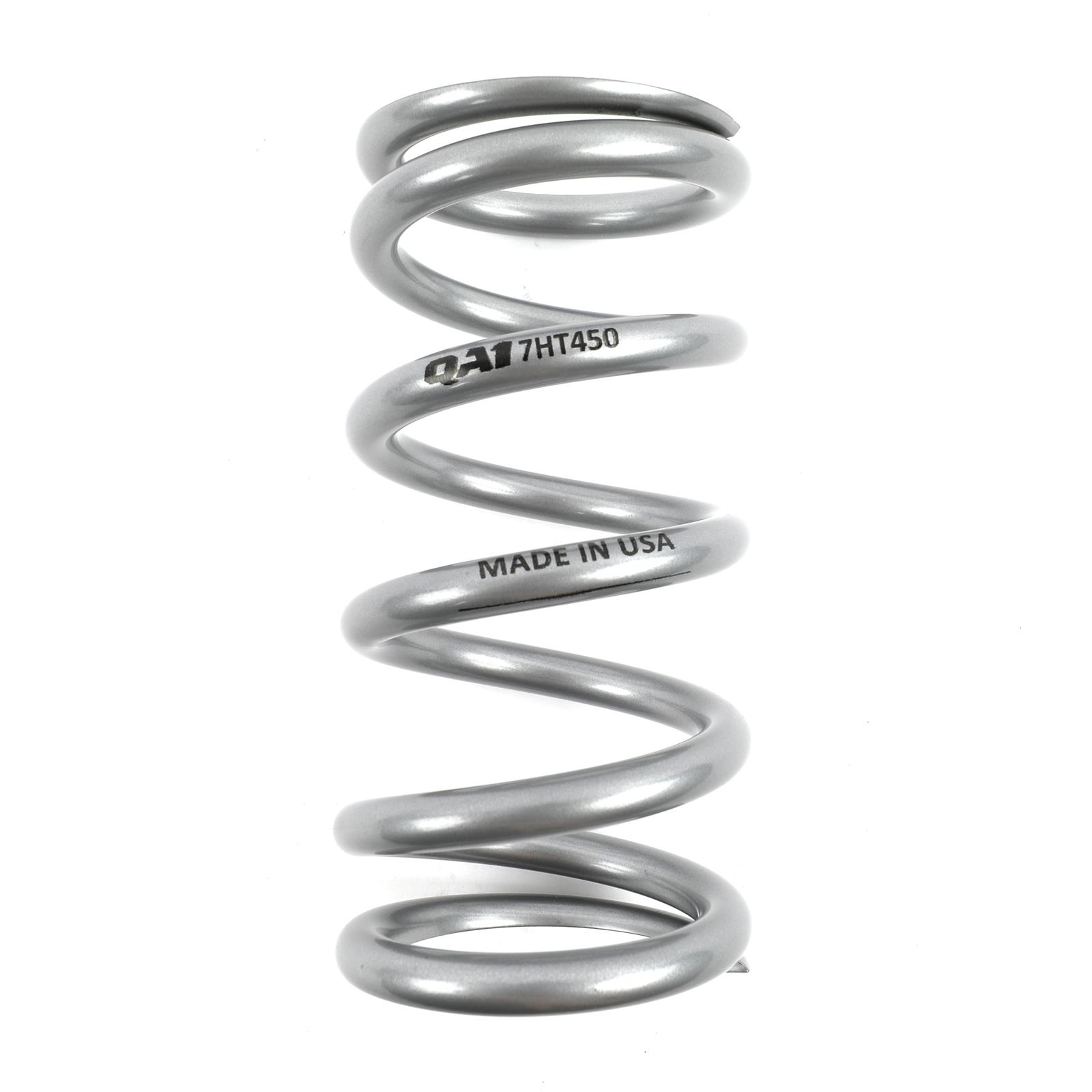 QA1 2-1/2in ID High Travel Spring - 7in Length x 450lbs/in - Silver Powder Coated
