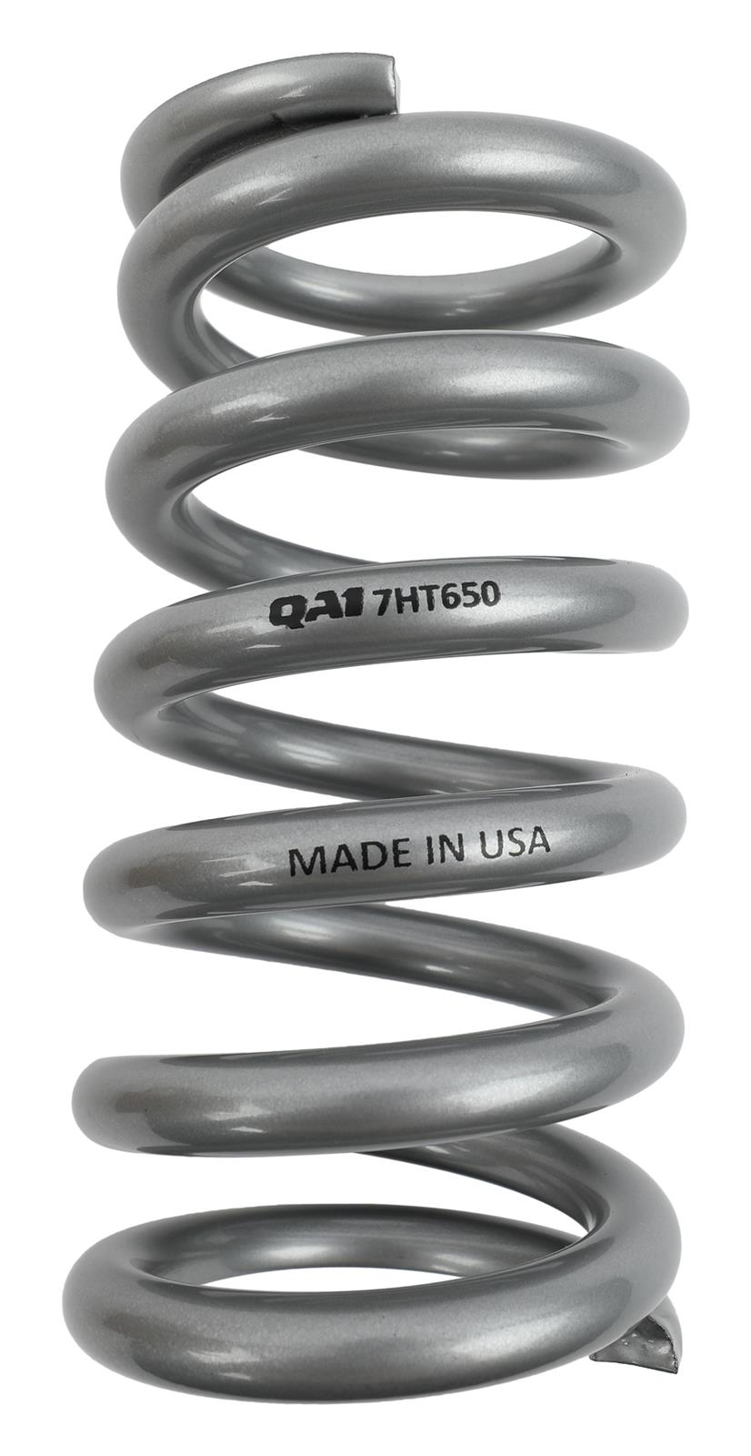QA1 2-1/2in ID High Travel Spring - 7in Length x 650lbs/in - Silver Powder Coated thumbnail 2
