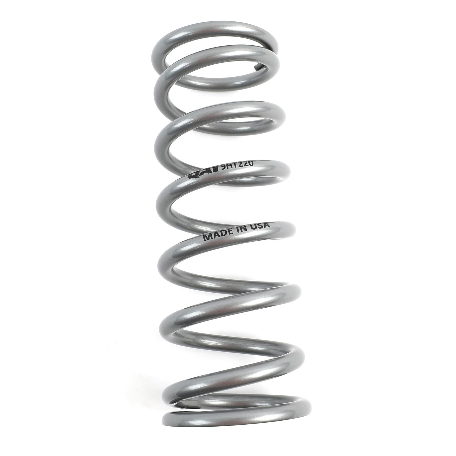 QA1 2-1/2in ID High Travel Spring - 9in Length x 220lbs/in - Silver Powder Coated