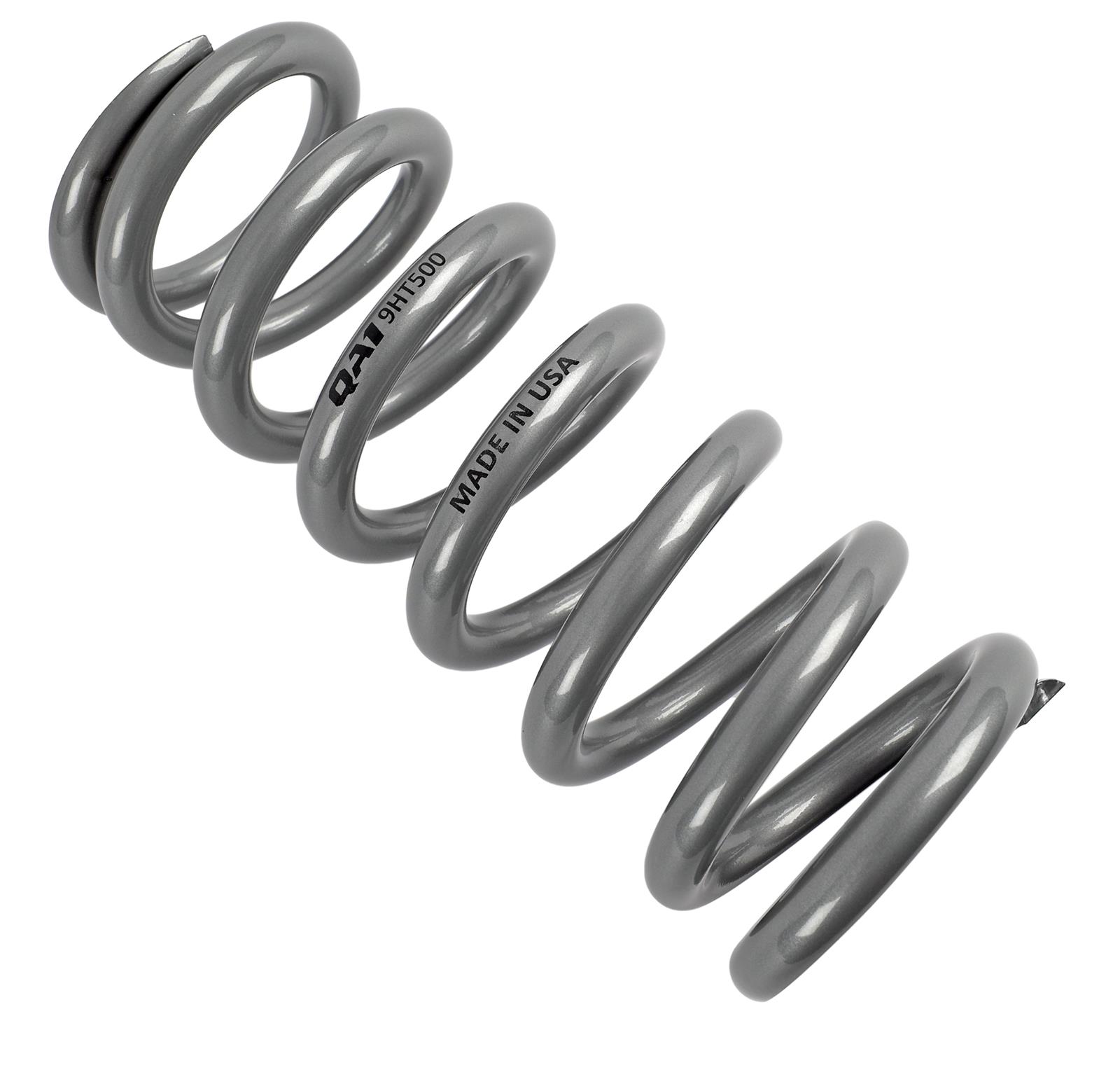 QA1 2-1/2in ID High Travel Spring - 9in Length x 500lbs/in - Silver Powder Coated