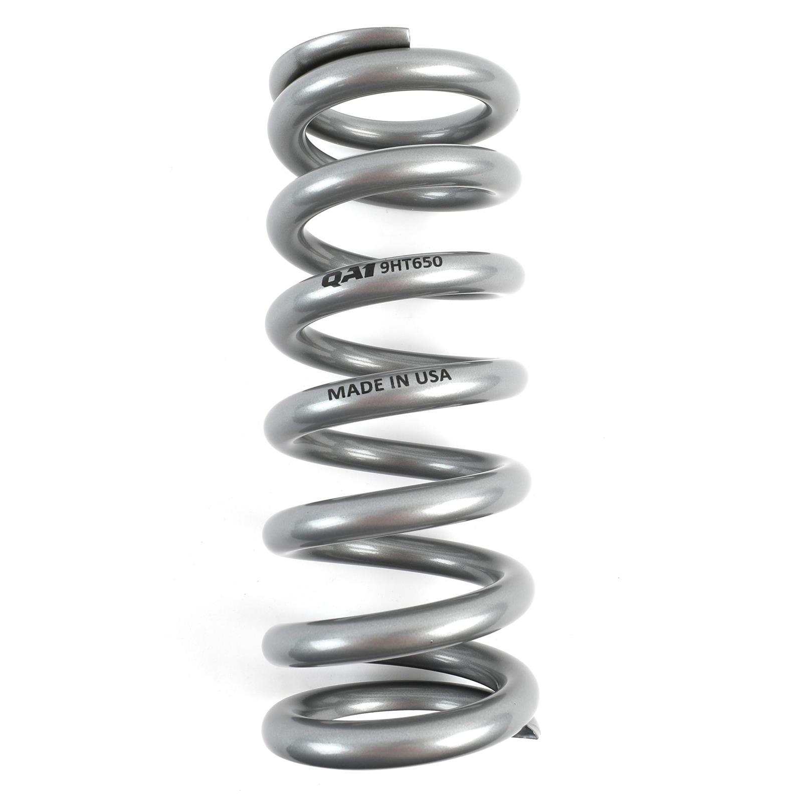 QA1 2-1/2in ID High Travel Spring - 9in Length x 650lbs/in - Silver Powder Coated