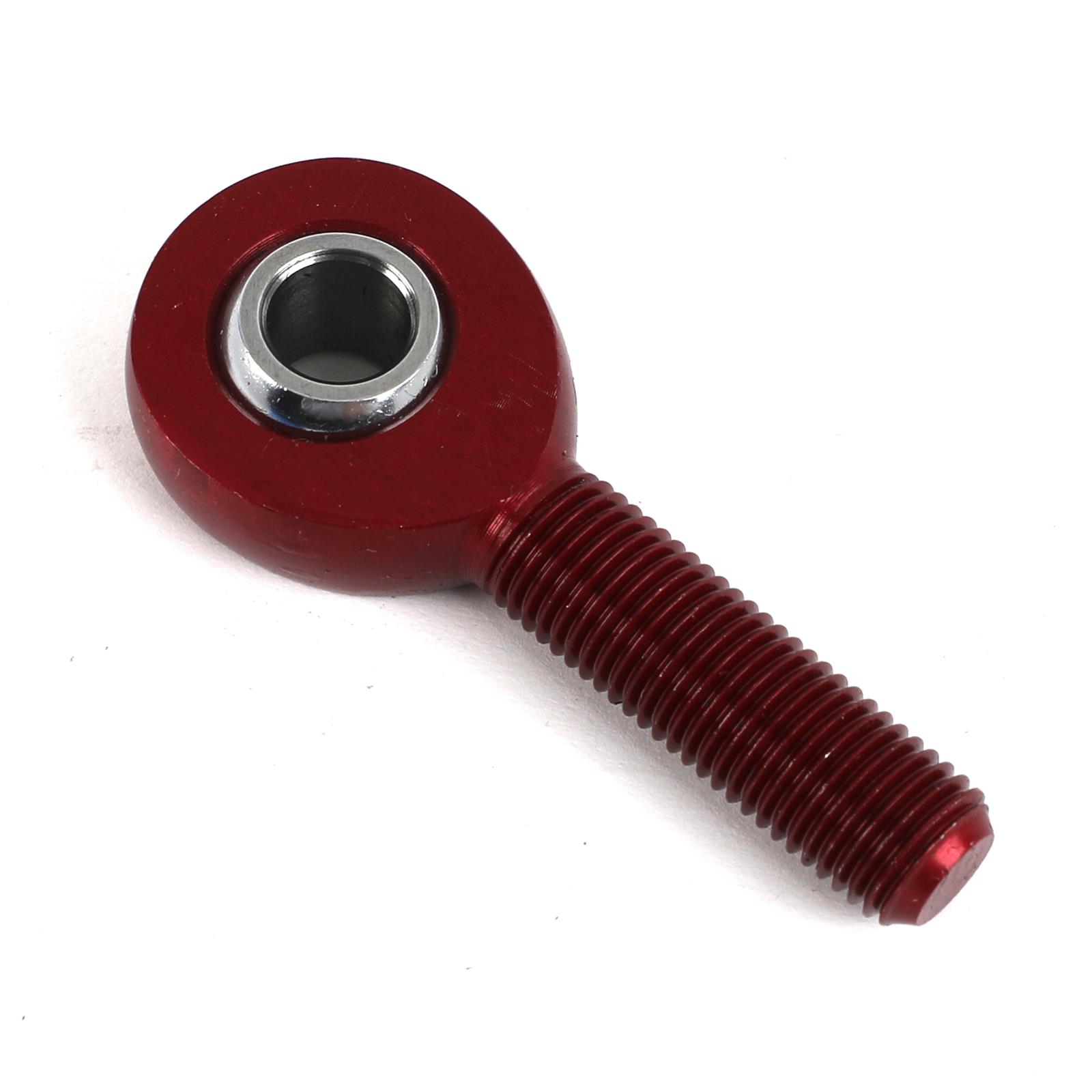 QA1 A Series Endura Rod End - Male/Left Hand - .375in Bore x 7/16-20 - Red Aluminum