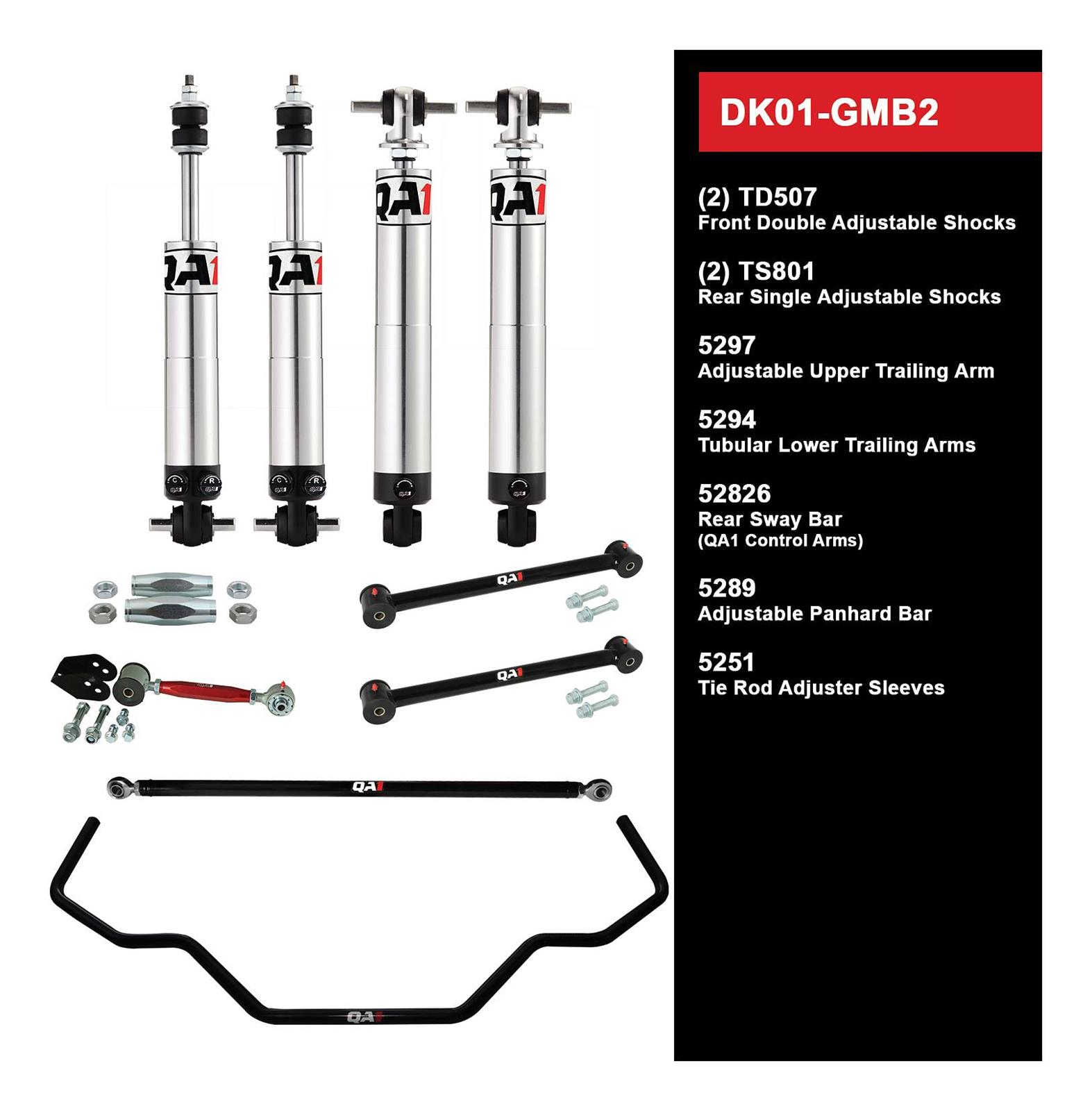 QA1 Level 1 Full Vehicle Drag Racing Suspension Kits DK01-GMB2 Handling Packages, Racing, Shocks/Struts, Trailing Arms, Rear Sway Bar, Buick, Chevrolet, Oldsmobile, Pontiac, Kit thumbnail 7