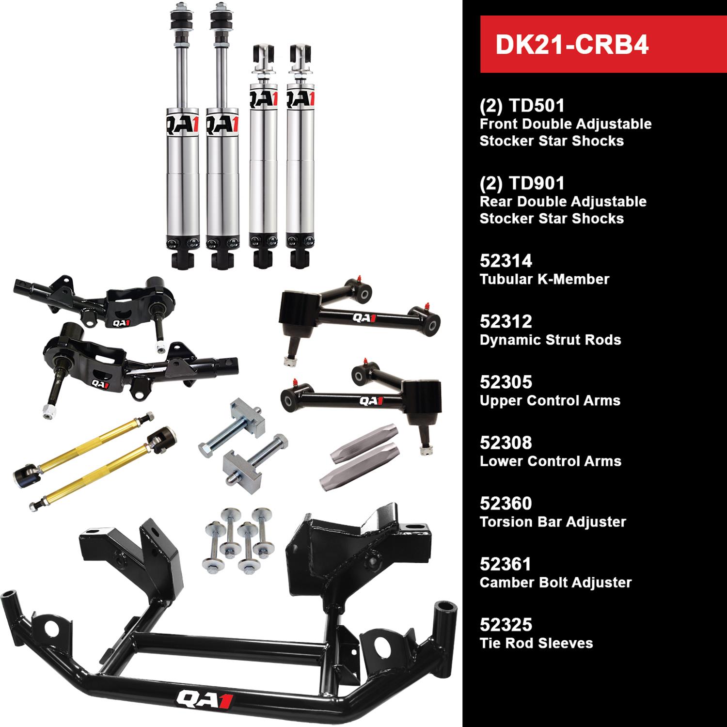 QA1 Level 1 Full Vehicle Drag Racing Suspension Kits DK21-CRB4 Handling Packages, Racing, Shocks/Struts, Control Arms, Dodge, Plymouth, Kit