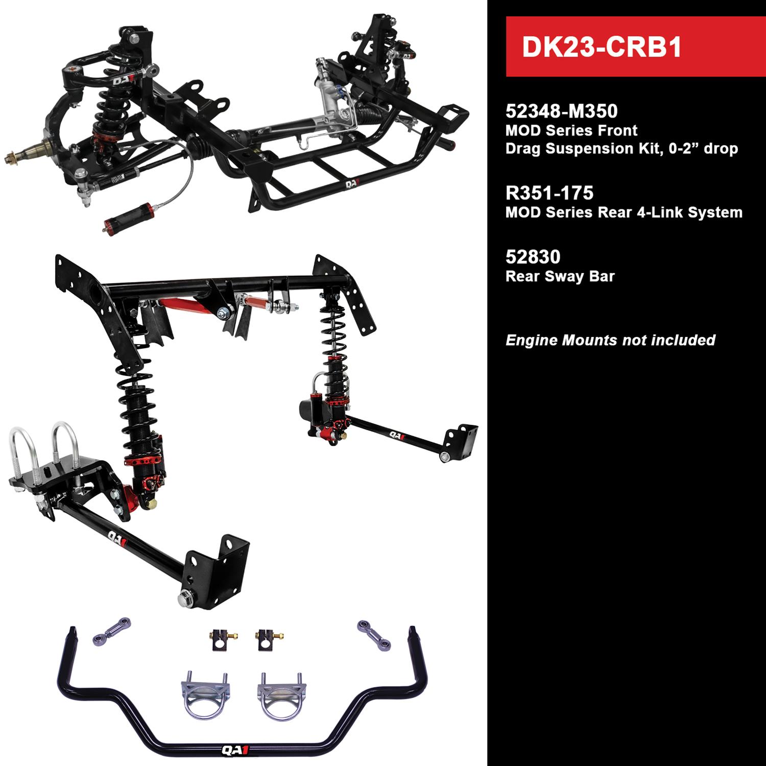 QA1 Level 3 Full Vehicle Drag Racing Suspension Kits DK23-CRB1 Handling Packages, Racing, Coil Springs, Shocks/Struts, Control Arms, Rear Sway Bar, 0-2.000 in. Drop, Dodge, Plymouth, Kit thumbnail 2