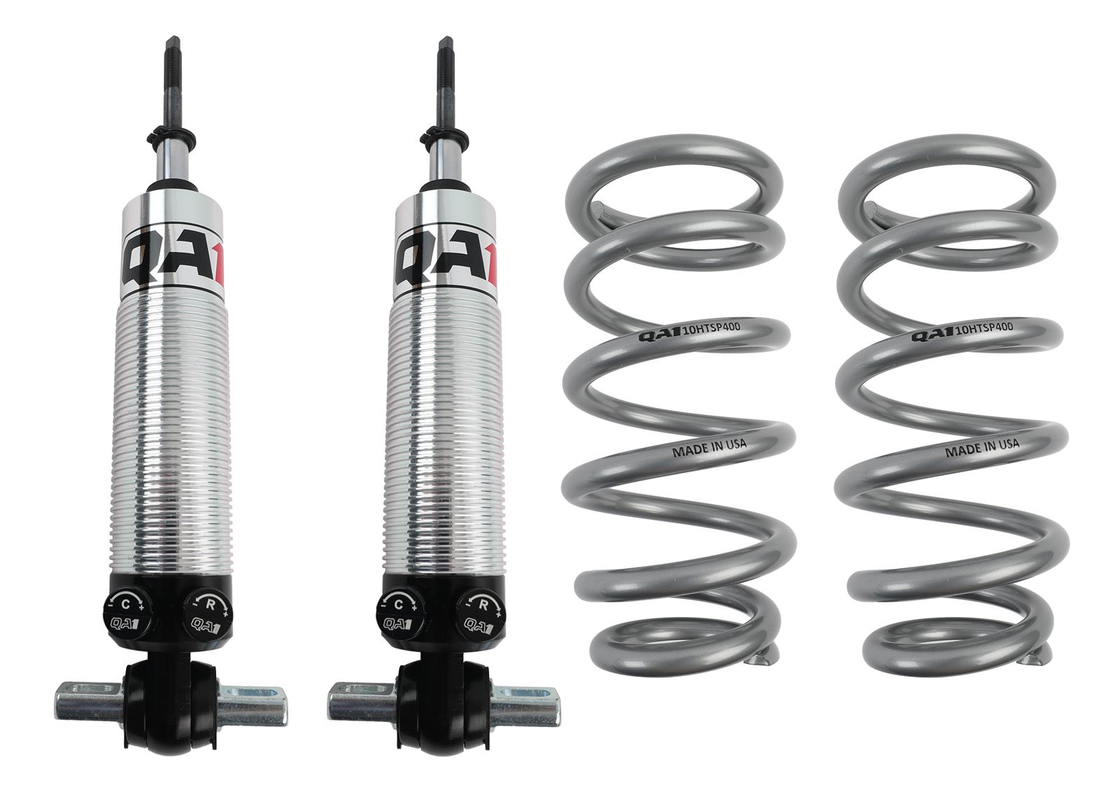 QA1 GM Pro Front Coil-Over System - Double Adj. - 10in x 400lbs/in - Pigtail - Aluminum