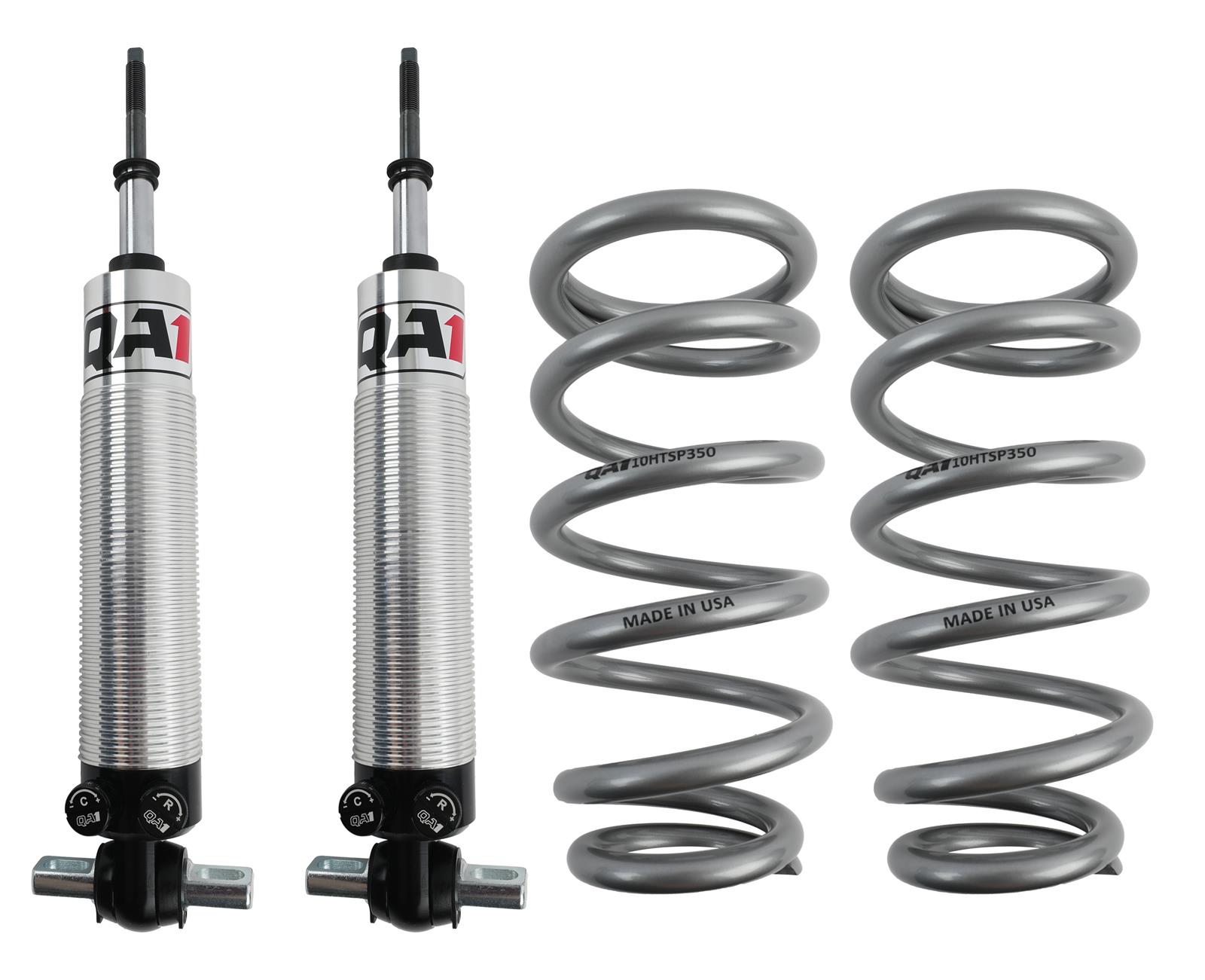 QA1 GM Pro Front Coil-Over System - Double Adj. - 10in x 350lbs/in - Pigtail - Aluminum