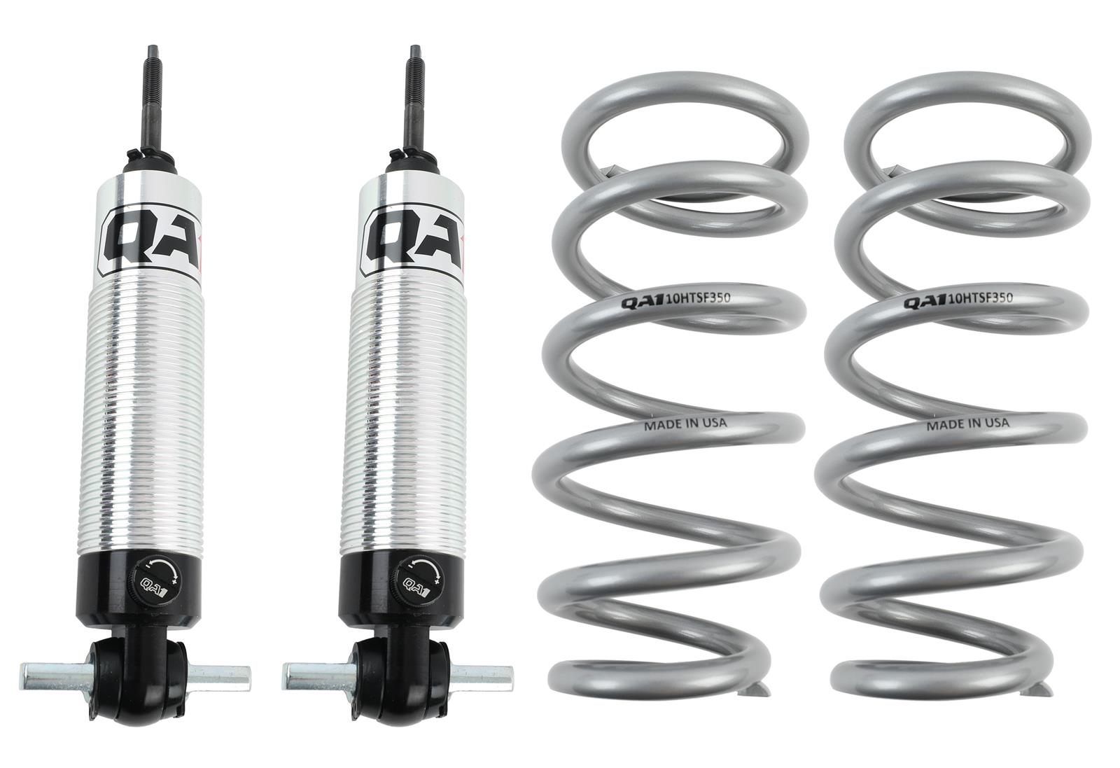 QA1 GM Pro Front Coil-Over System - Single Adj. - 10in x 350lbs/in - Flat - Aluminum