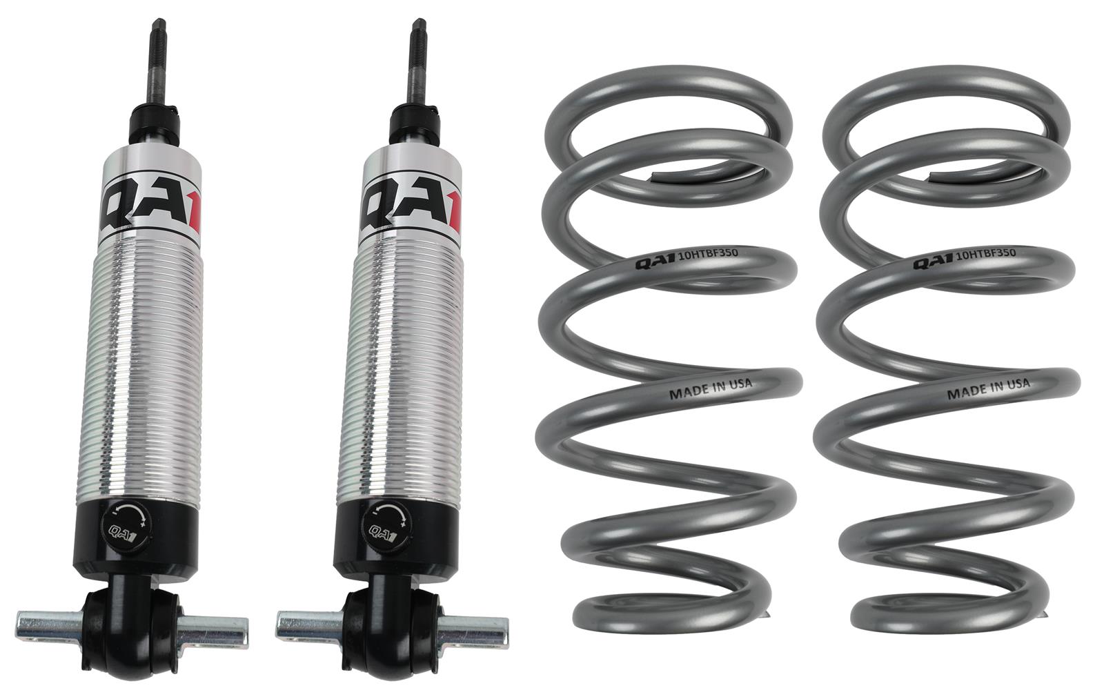 QA1 GM Pro Front Coil-Over System - Single Adj. - 10in x 350lbs/in - Flat Large - Aluminum