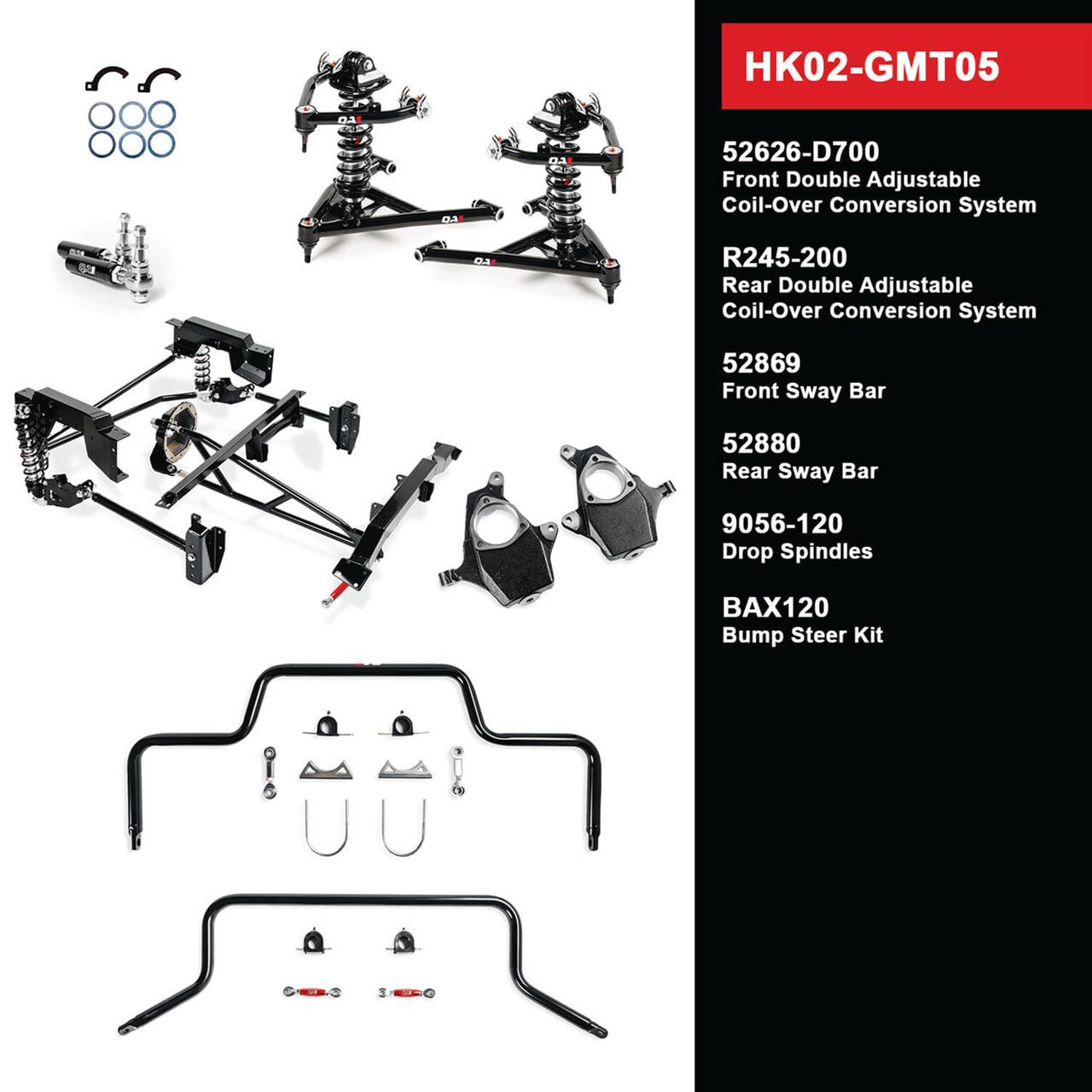 QA1 Level 2 Full Vehicle Handling Suspension Kits for 1999-2006 SIERRA 1500, SILVERADO 1500 - HK02-GMT05 Packages, Handling, Front/Rear Coilover System, Front/Rear Sway Bars, Spindles, Chevy, GMC, Short Bed, Kit thumbnail 2