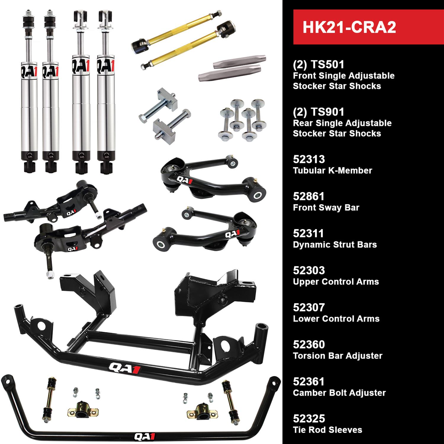 QA1 Level 1 Full Vehicle Handling Suspension Kits HK21-CRA2 Packages, Handling, Shocks/Struts, Front Sway Bar, Control Arms, Dodge, Plymouth, Kit