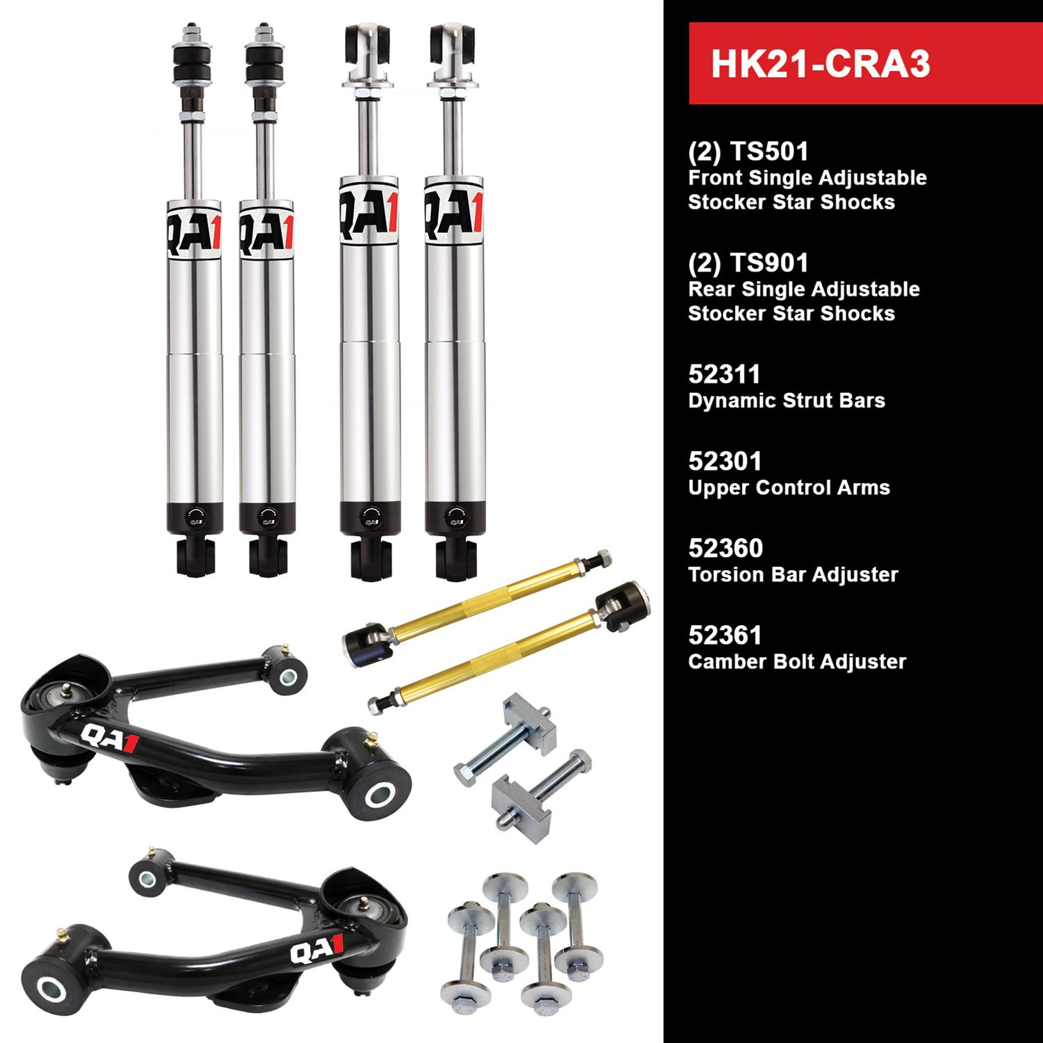QA1 Level 1 Full Vehicle Handling Suspension Kits HK21-CRA3 Packages, Handling, Shocks/Struts, Front Sway Bar, Upper Control Arms, Dodge, Plymouth, Kit