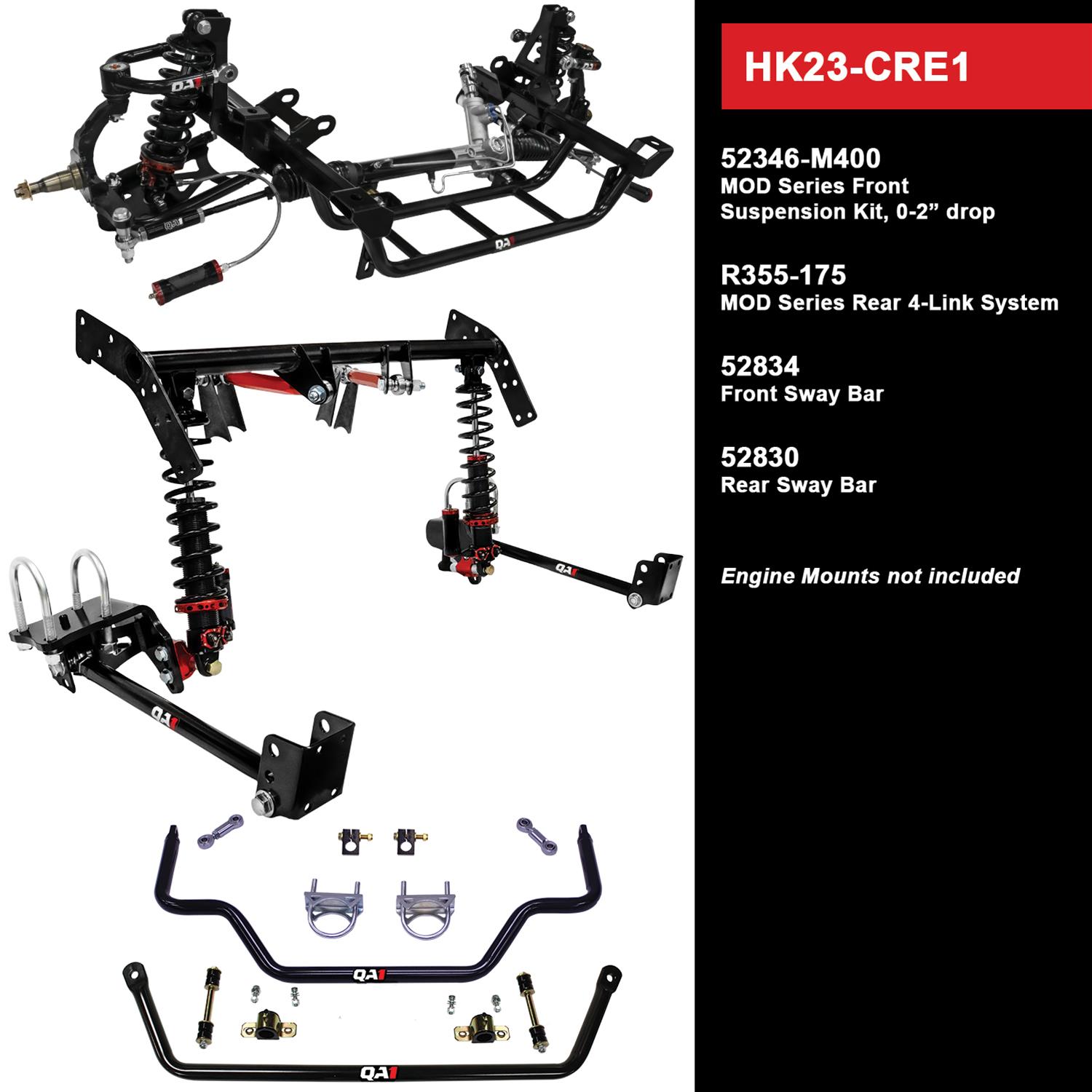 QA1 Level 3 Full Vehicle Handling Suspension Kits for 1970-1974 BARRACUDA, CHALLENGER, CUDA - HK23-CRE1 Packages, Handling, Coil Springs, Shocks/Struts, Sway Bars, Control Arms, 0-2.000 in. Drop, Dodge, Plymouth, Kit thumbnail 2