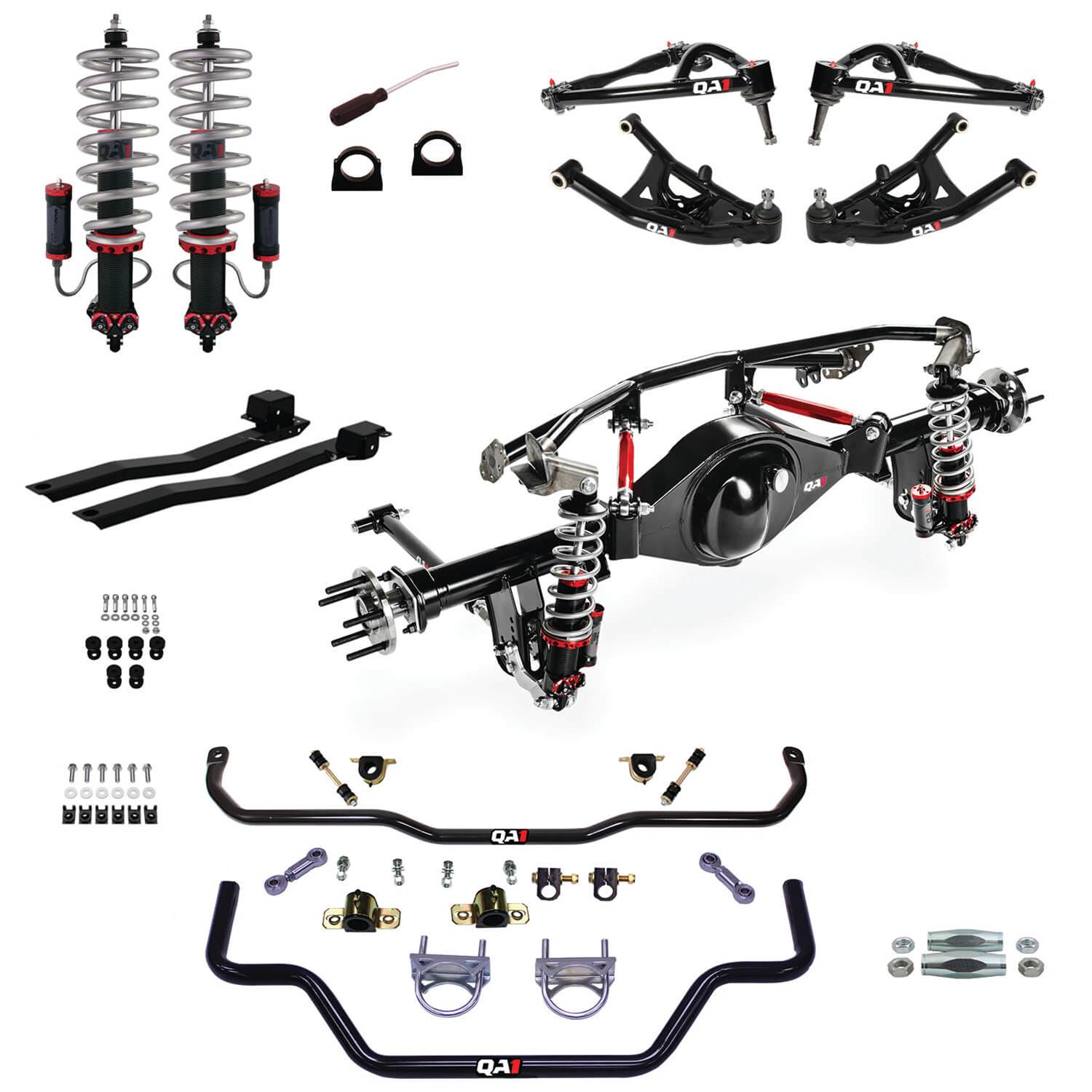 QA1 Level 3 Full Vehicle Handling Suspension Kits for 1967-1969 CAMARO, FIREBIRD - HK43-GMF1RN Packages, Kits, Coilovers, 4-Link with 9 in. Housing, Control Arms, Subframe Connectors, Chevrolet, Pontiac, Kit