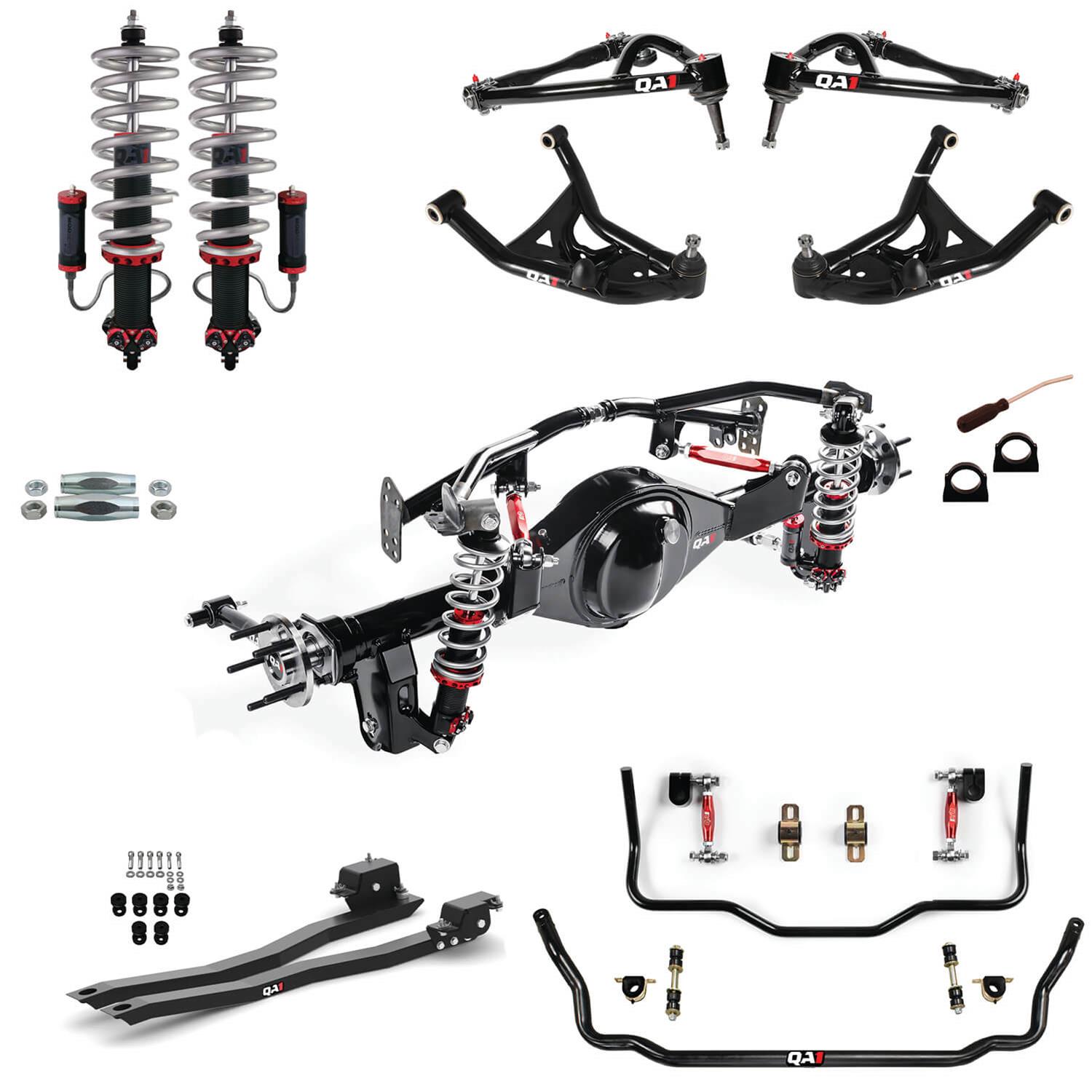 QA1 Level 3 Full Vehicle Handling Suspension Kits for 1970-1974 CAMARO, FIREBIRD - HK43-GMF2RN Packages, Kits, Coilovers, 4-Link with 9 in. Housing, Control Arms, Subframe Connectors, Chevrolet, Pontiac, Kit