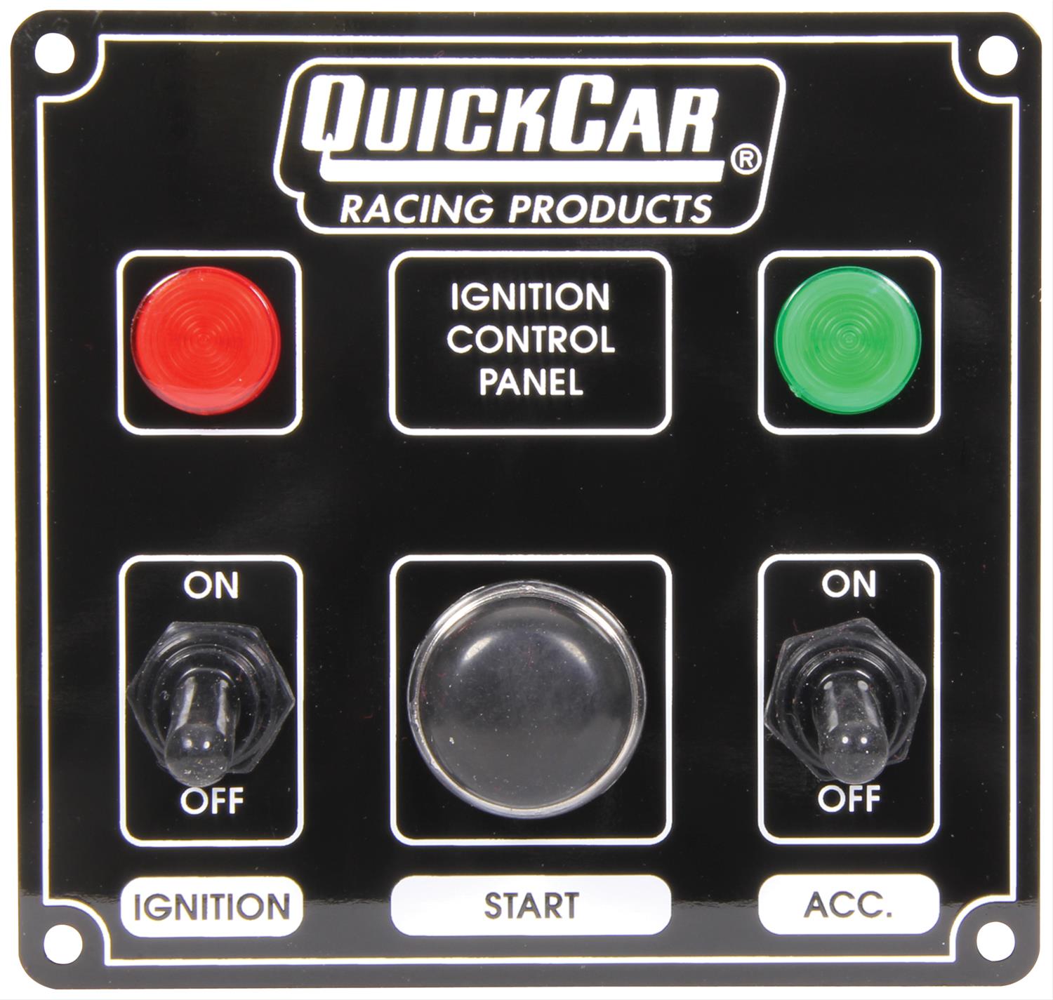 QuickCar Ignition Control Panels 50-822 ICP - Switch, Acc. Switch, Start Button, & 2 Pilot Lights Black thumbnail 2