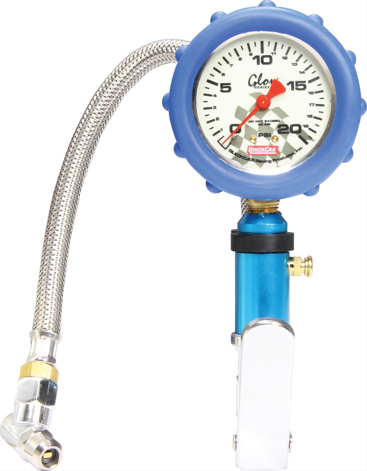 QuickCar Glo Tire Pressure Gauges 56-222 Inflator 0-20PSI Glow