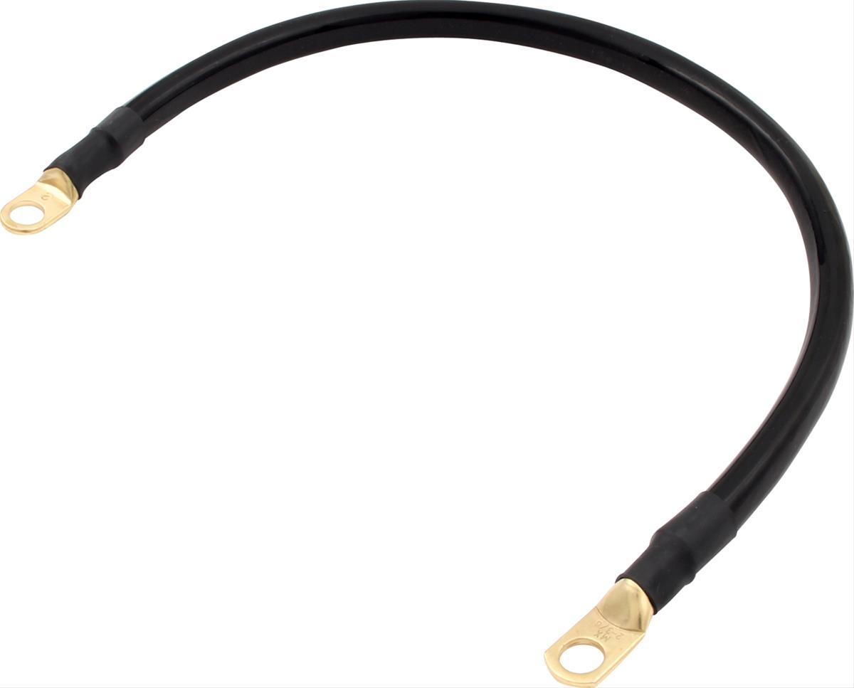 QuickCar Ground Cables 57-1810 Battery Cable, Ground, 2-gauge Copper, Black PVC Jacket, Eyelet Ends, 18 in. Length, Each