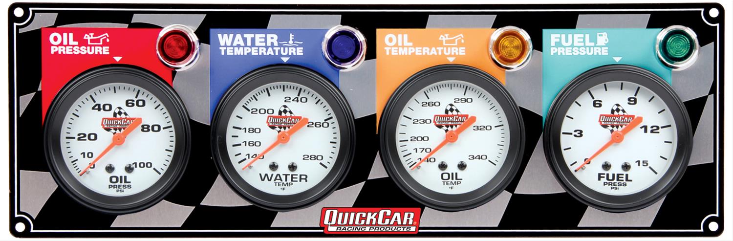 61-6012 3 Gauge Panel FP/OP/WT Silver | Racing - View #6