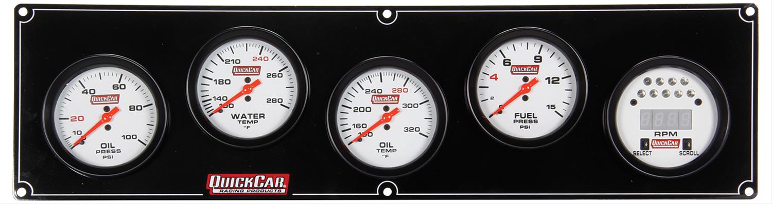 61-6012 3 Gauge Panel FP/OP/WT Silver | Racing