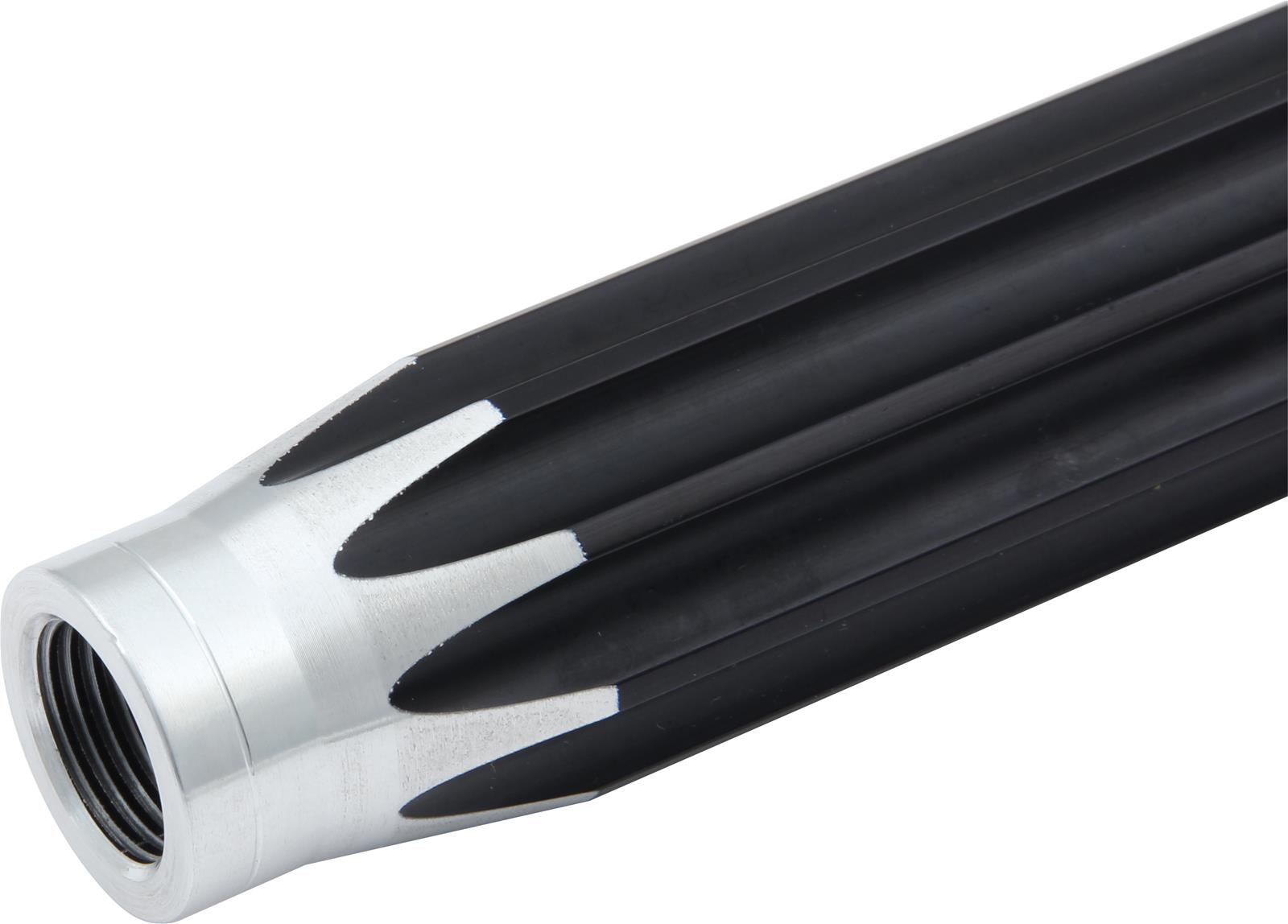 QuickCar Suspension Tubes 62-080 Tube, Aluminum, Black, Scalloped, 8.0 in. Length, 1.125 in. Diameter, 5/8 in.-18 RH/LH, Each