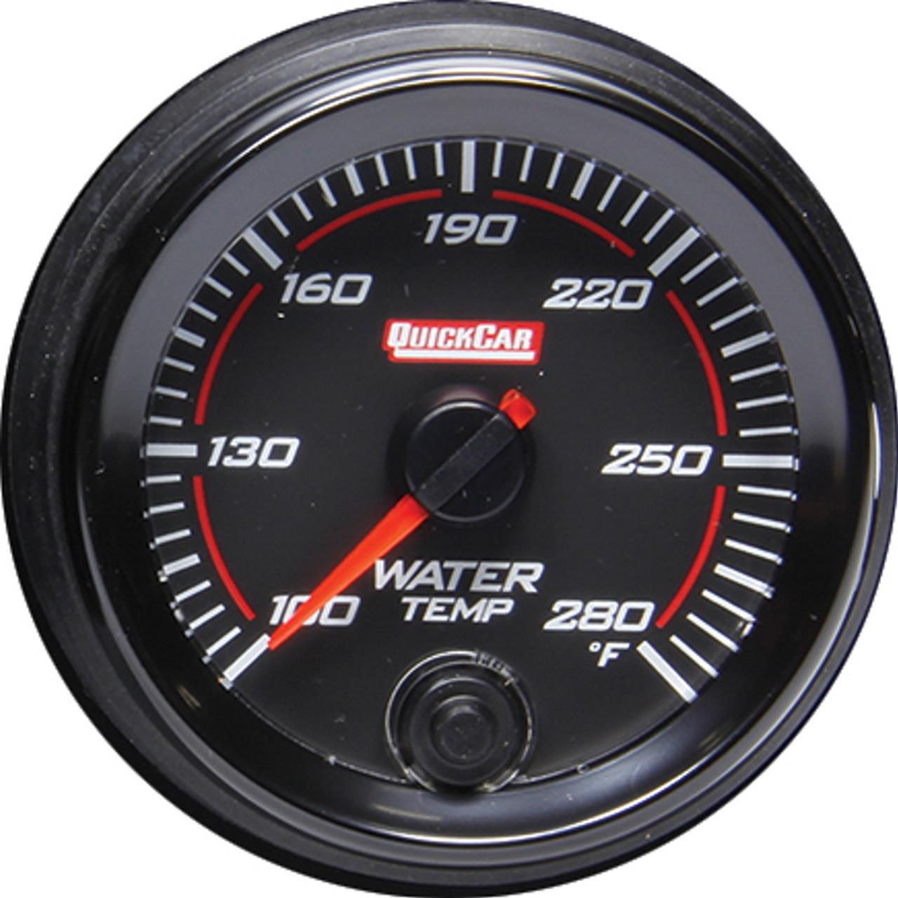 QuickCar Redline Gauges 69-006 Gauge, Redline, Water Temperature, Mechanical, Electrical, 100-280 Degrees F, 2 5/8 in. Diameter, Each