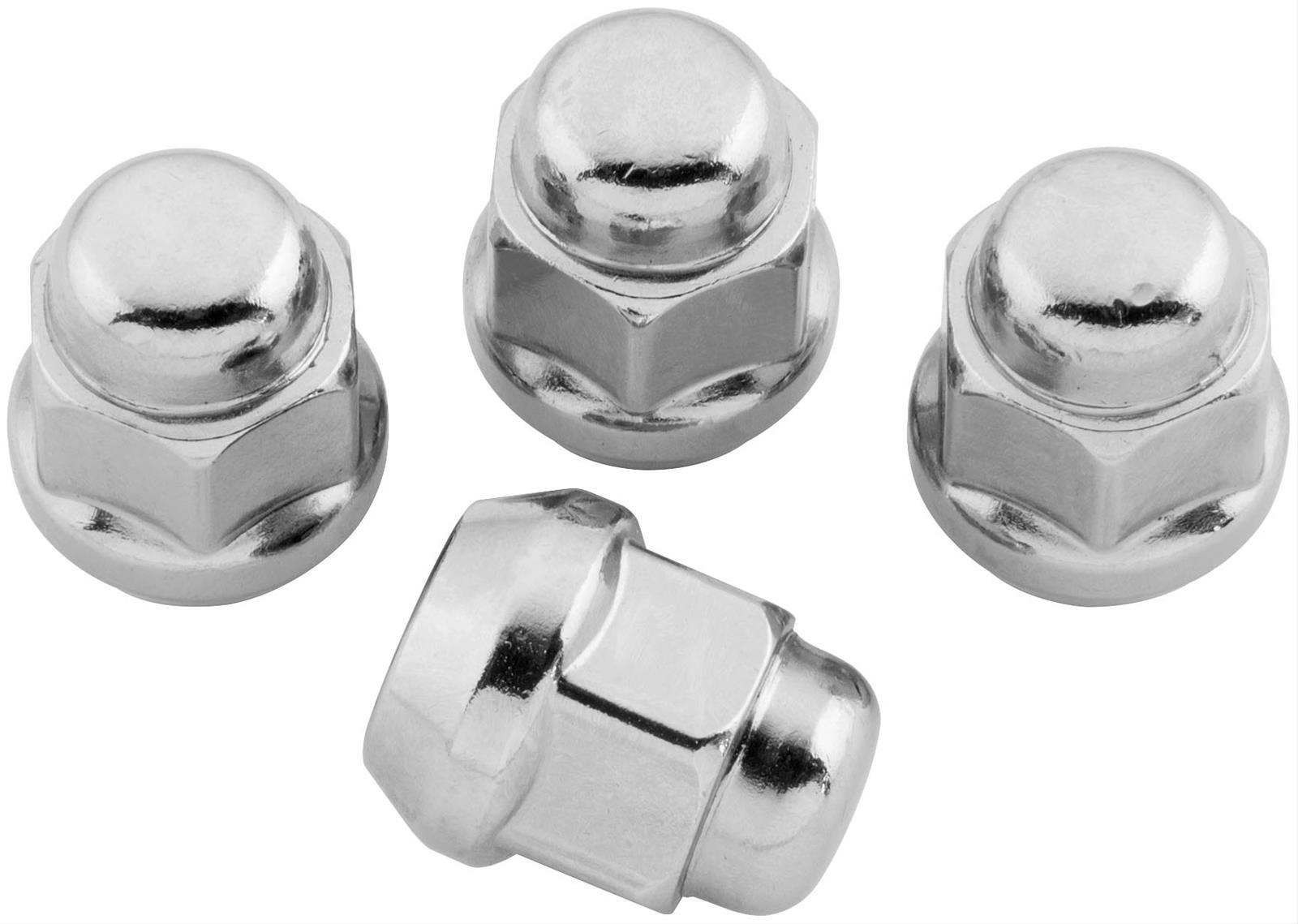 Quadboss Lug Nuts 608927 Nuts, 12mm x 1.25 RH, Steel, Chrome, Set of 4