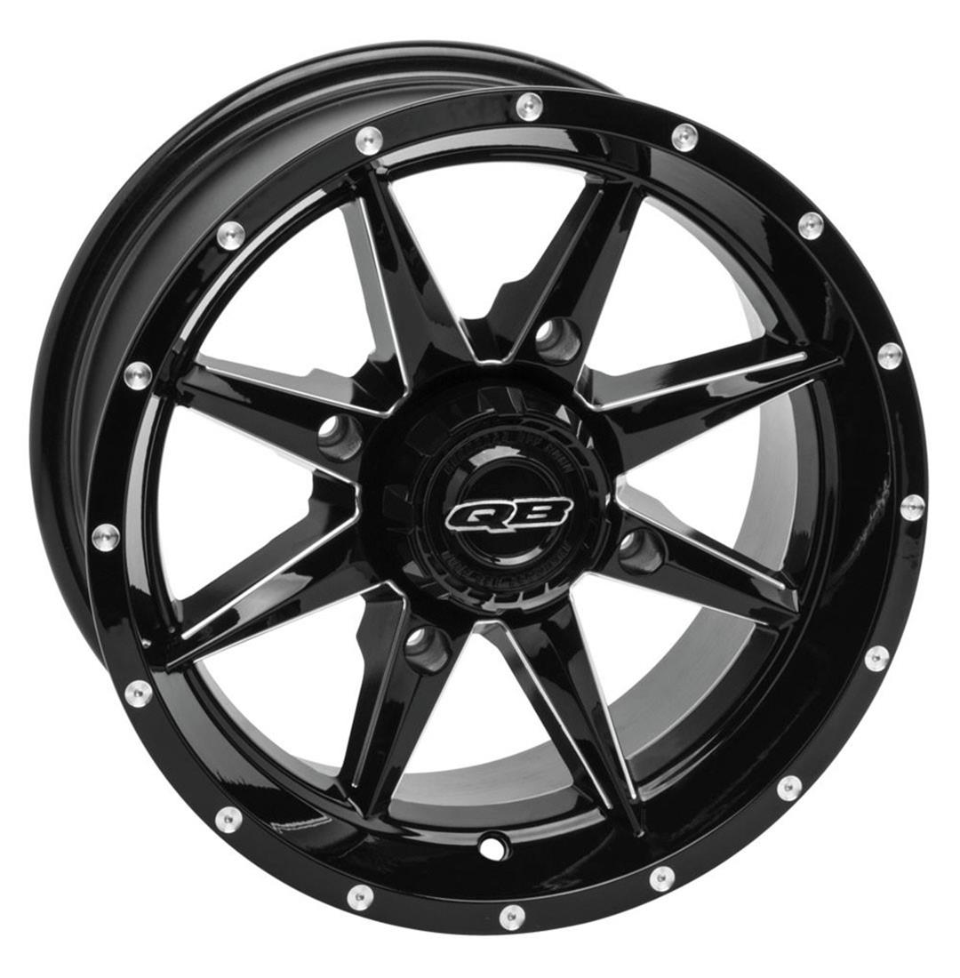 Quadboss Slicer Gloss Black Machined Wheels 14x7 SLICER 14X7 4/110 5+2