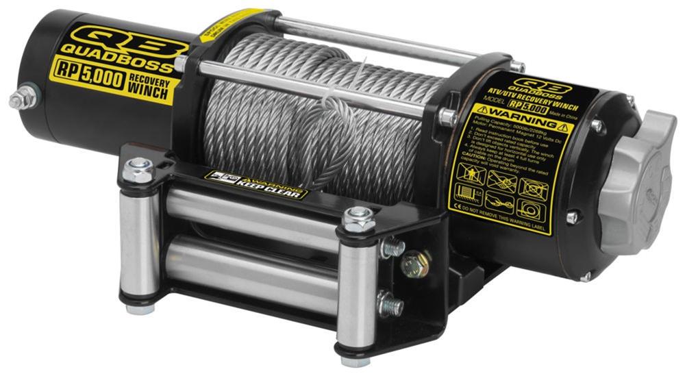 5,000 lbs. Quadboss Winch 608850 WINCH 5000LB W/ CABLE QB BLK