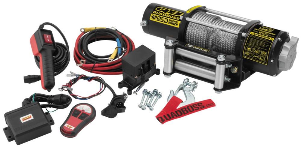 5,000 lbs. Quadboss Winch 608850 WINCH 5000LB W/ CABLE QB BLK thumbnail 2