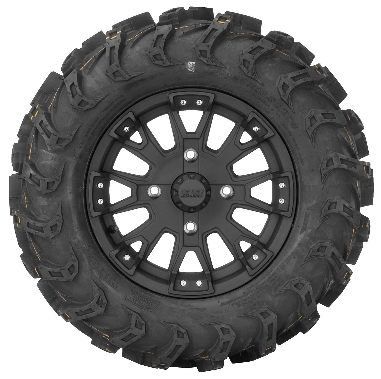 Quadboss QBT672 Mud Tires 27x11-14 Tire, Mud, 27x11-14, Radial, Blackwall, Rear, Each