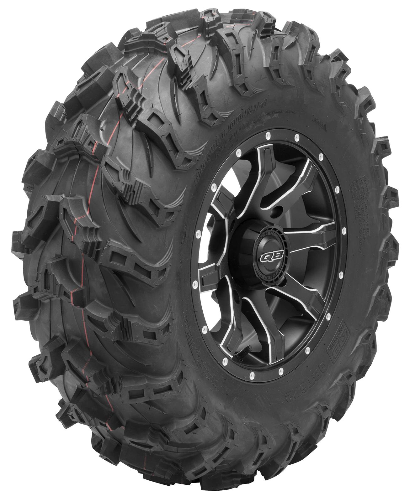 Quadboss QBT672 Mud Tires 30x10-14 Tire, Mud, 30x10-14, Radial, Blackwall, Rear, Each